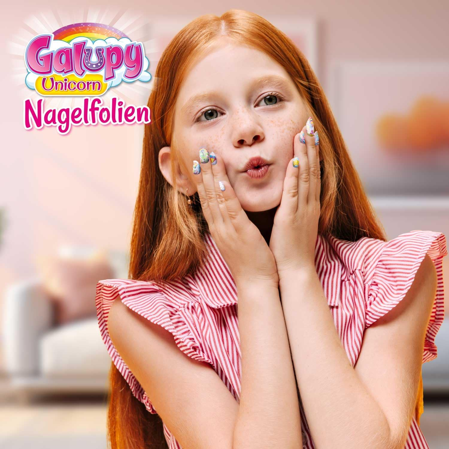 CRAZE 18 Packs of Galupy Unicorn Girls' False Nails for Girls, 24 Press-On Artificial Nail Tips, Durable, Long-Lasting, Easy Apply, Reusable DIY Acrylic Nail Extension Tips image number 1