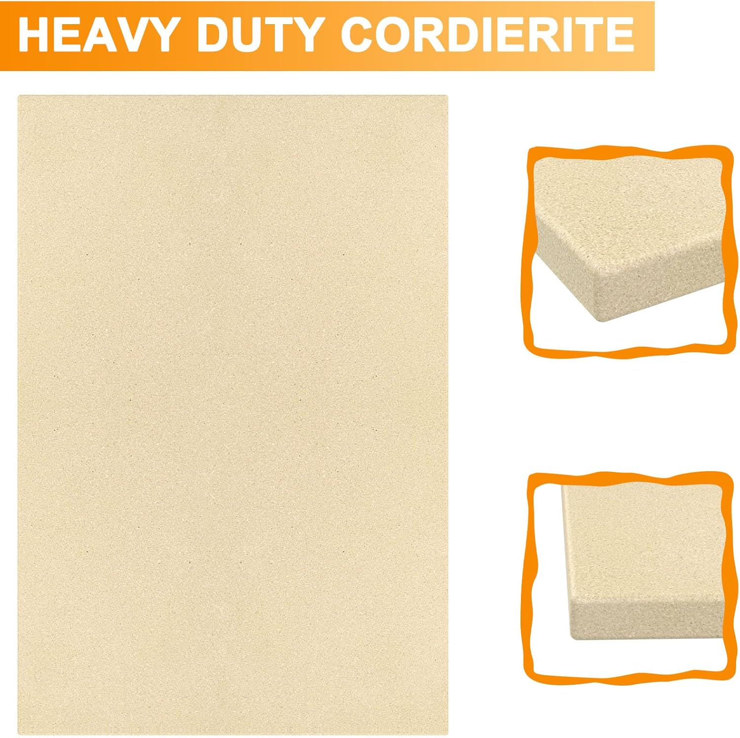 Extra Large Pizza Stone for Oven Baking, BBQ Grilling, 20" X 13.5" Rectangular Baking Stone Oven Bread Pan for Baking Bread, Universal High Temperature Cordierite BBQ Cooking Stone for Pellet Grill image number 3