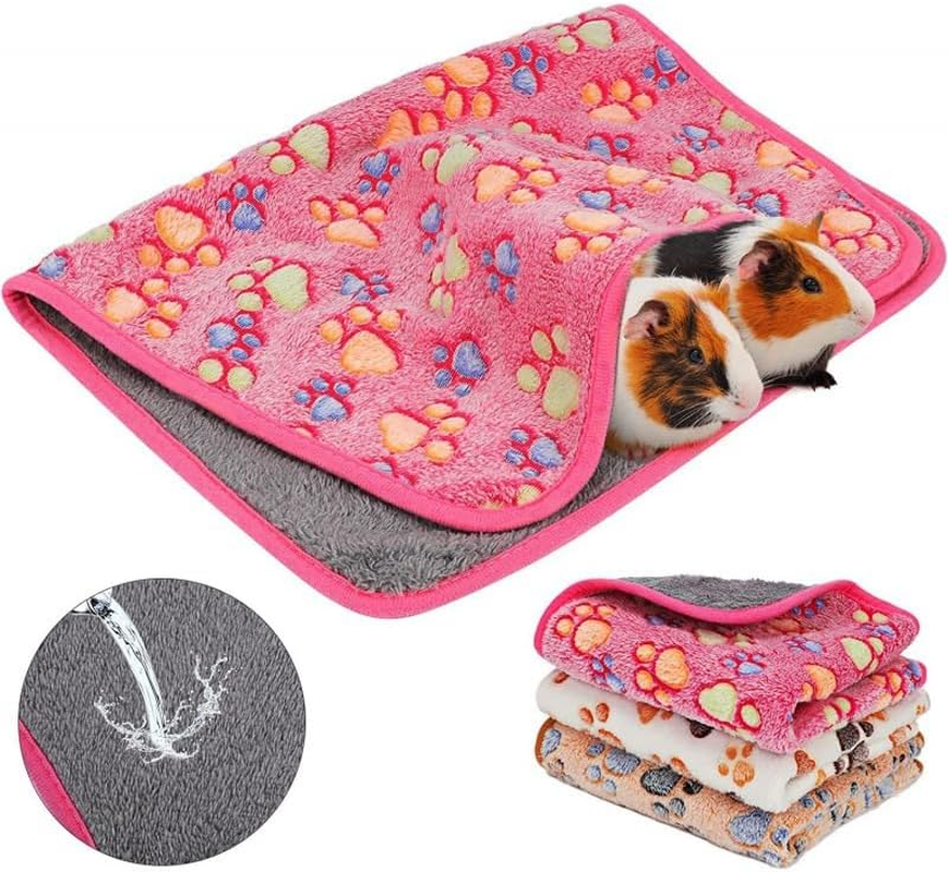Pack of 3 Cat Blankets, 76 X 52 Cm Cat Blanket for Cats, Waterproof Guinea Pig Blankets, Washable Small Animal Fleece Warm Flannel Throw for Hamsters, Dogs, Cats, Pet Blanket, Sleeping Mat image number 5