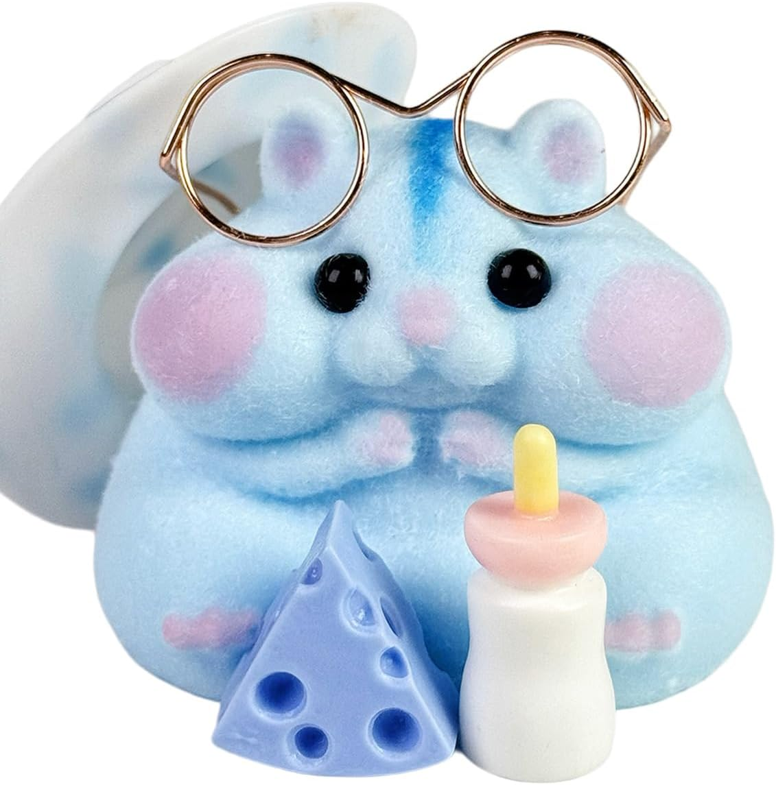 Handmade Taba Squishy Hamster Toy, Cute Squishy Hamster Fidget Toy, Realistic Hamster Toy, Soft Silicone Mochi Furry Toy, Stress Relief Gift for Adults & Kids, Sensory Anxiety Plushie (Pink)