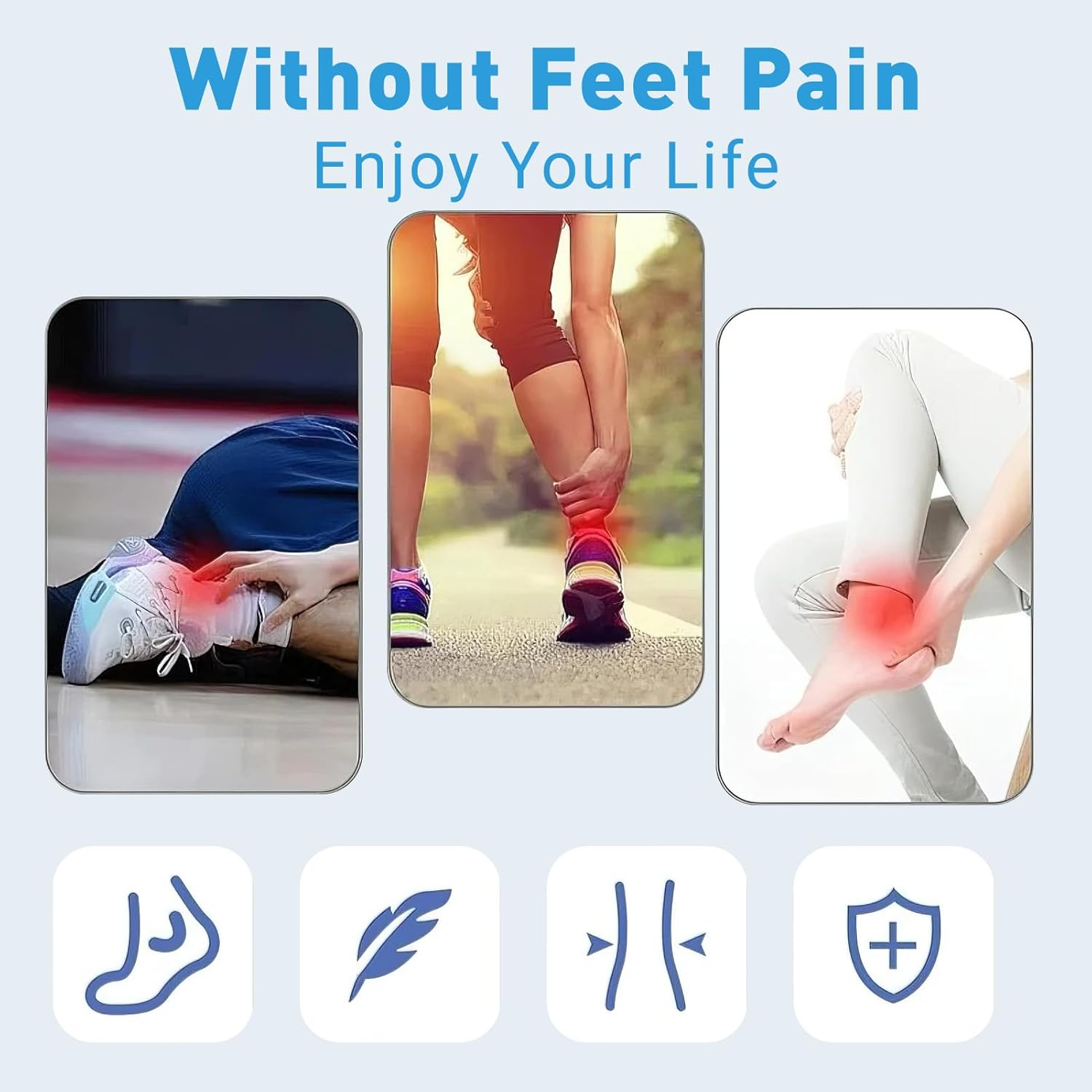 Ankle Support Brace 2 Pack, Comfortable Ankle Braces for Men, Women, and Kids, Effective Plantar Fasciitis Socks with Arch Support for Pain Relief and Injury Recovery, Black, Medium image number 2