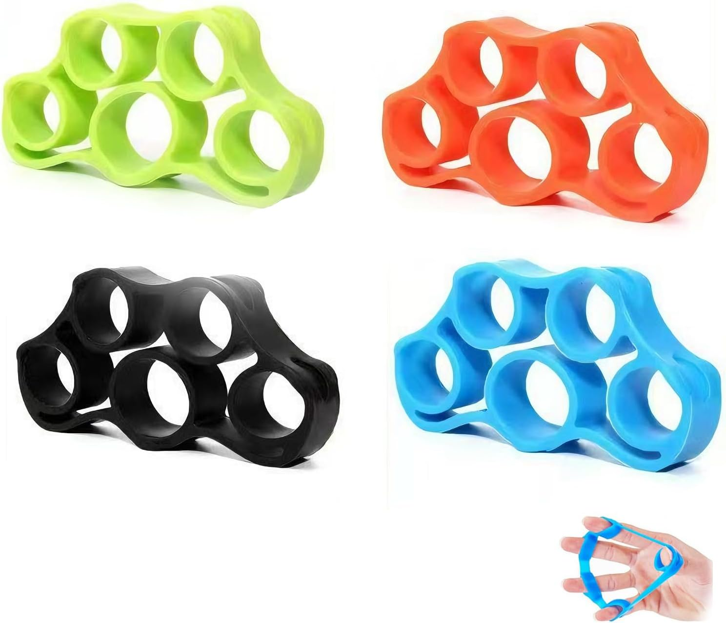 Hand Grip Strengthener 3 Pcs Finger Stretcher Resistance Bands and Hand Grip Ring Exerciser Expander Finger Trainer for Forearm and Finger Strength Training Hand Therapy and Stress Relief image number 3