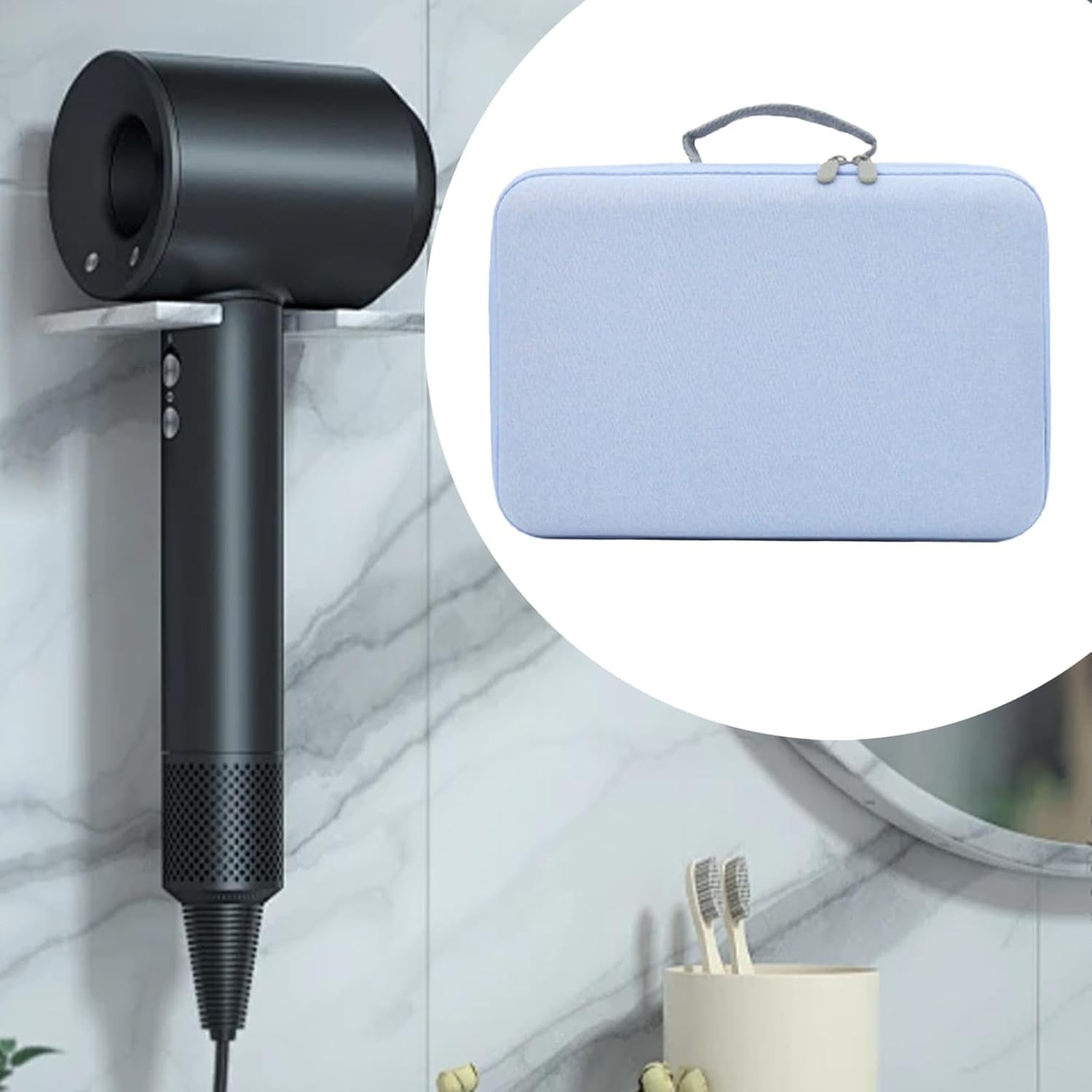 MYCENSE Travel Carrying Case for Dryer, Storage Case Dryer Carrying Bag, Dustproof Hairdryer Storage Carrying Case, Blue image number 5