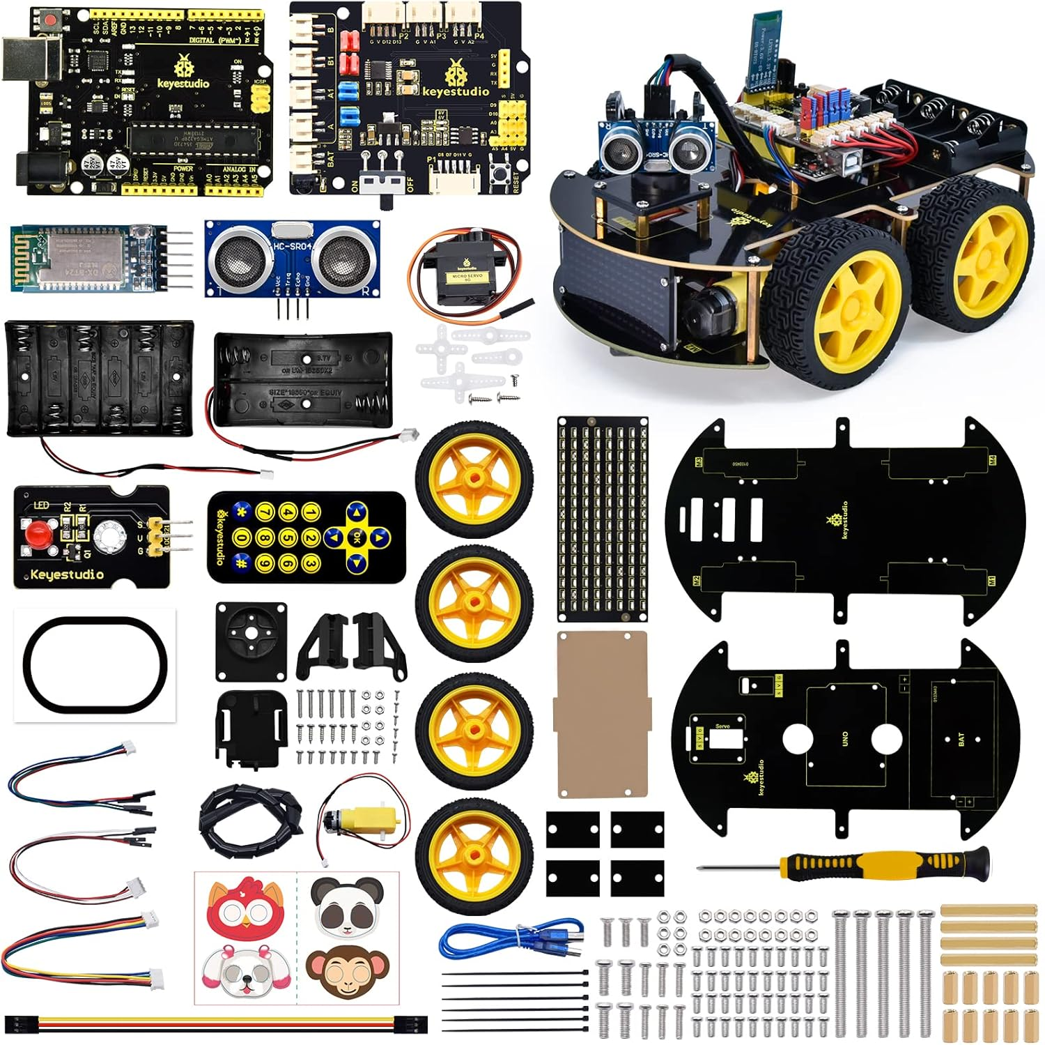 R3 Smart Robot Car Kit for Arduino and Scratch Robotics for Youth Ages 14+ Cool Engineering Building Kit, STEM Science Kits Coding Gifts for Boys Girls Teens Adults 15+ image number 4