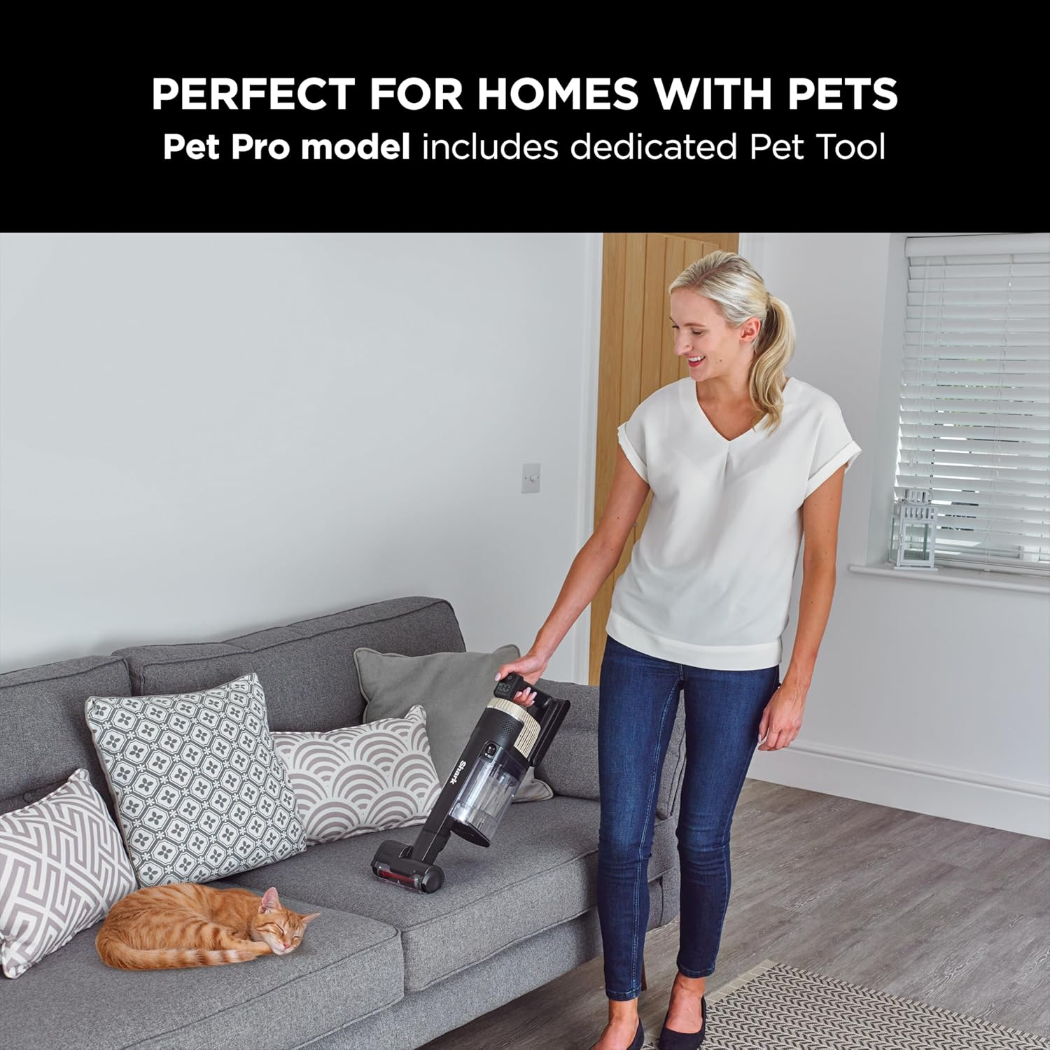 Shark Stratos Cordless Pet Pro Vacuum with Clean Sense IQ, Powerful Stick Vacuum Cleaner with anti Hair Wrap, Odour Neutraliser & Anti-Allergen Technology, Includes Accessories, IZ400ANZ, Brass image number 3