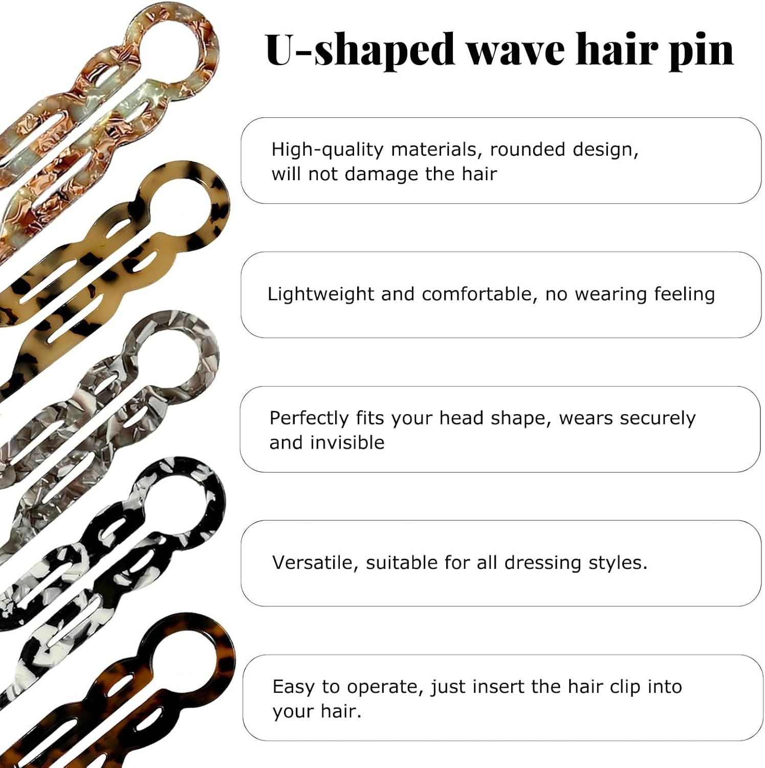 3PCS Lialys Hair Pin, Prestige Hair Pin, Elegant Hair Clips for Women, French Hair Pins, U-Shaped Grip Hairpins for All Hair Types, New Hair Accessories - Set B-3Pcs image number 7