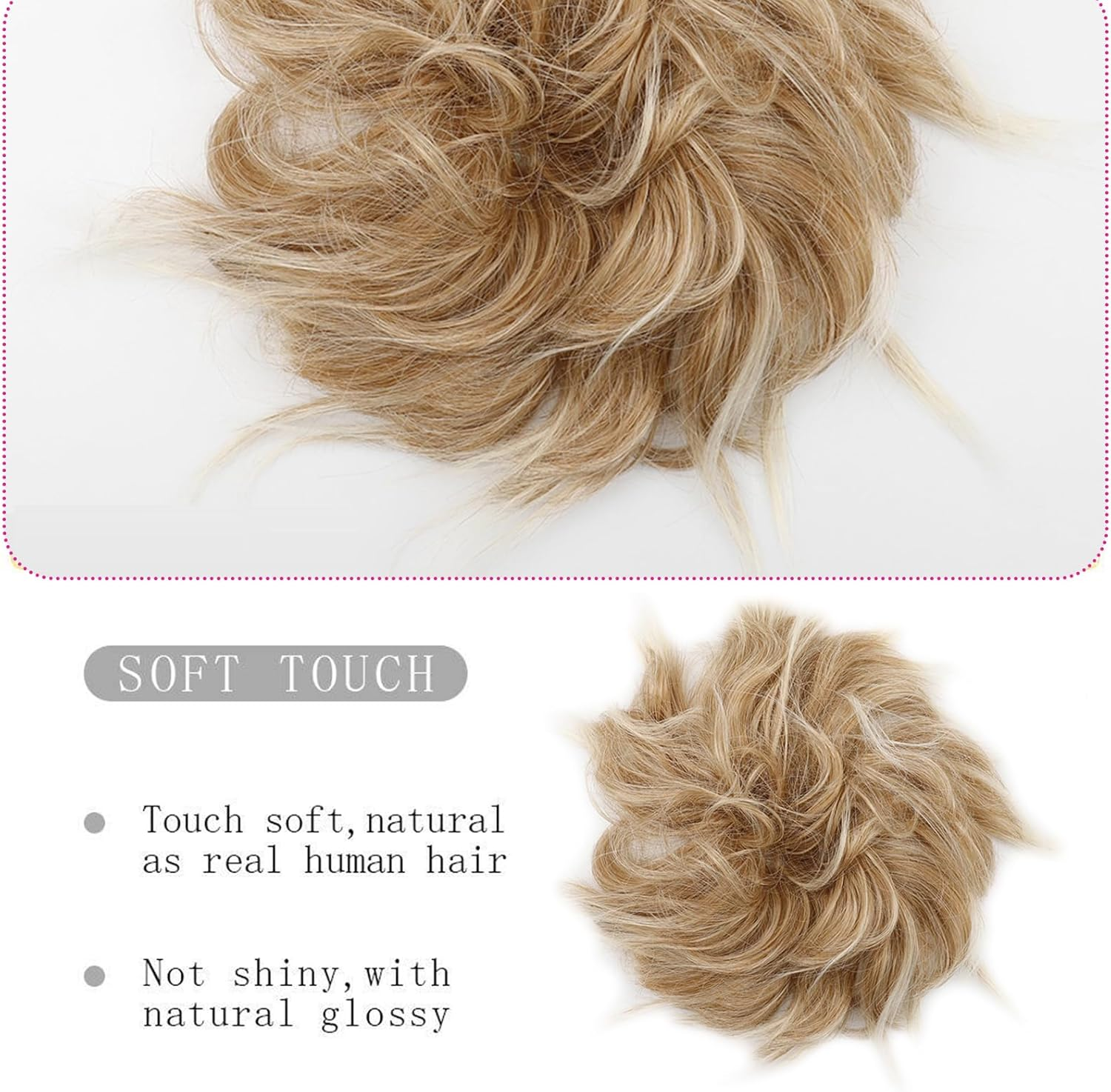 FOSDICK Pack of 2 Bun Hairpieces, Large Hair Bun Scrunchie, Hairpiece with Hair Updo Hairstyles, Voluminous Messy Bun Hairpieces for Women Girls Ponytail image number 3