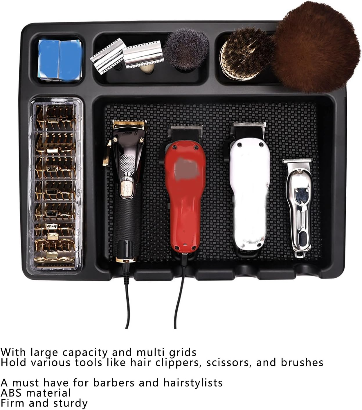 Fockety Hair Scissors Storage Rack Barber Scissors Storage Box with Non-Slip Mat, Hairdressing Combs, Clips, Scissors, Organiser, Hairdressing Scissors Container for Salon image number 2