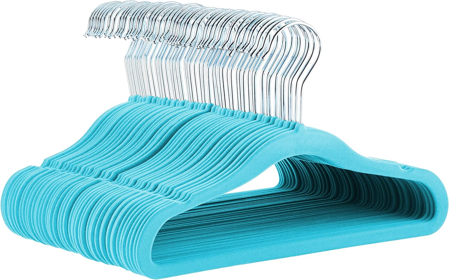 Amazon Basics Kids Velvet, Non-Slip Clothes Hangers, Gray - Pack of 50