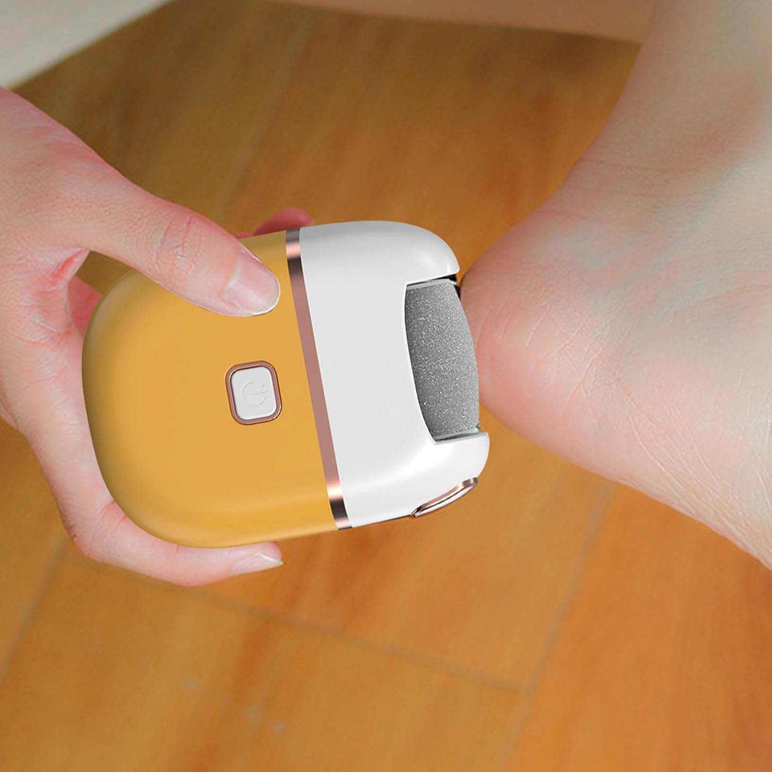 Electric Foot Scrubber File - Hard Skin Remover Foot, Electric Callus Remover Kit | Callus Remover with USB Charging for Dead Skin, Foot Care Tool Foot Scrubber File for Men Women (8.5X7Cm) - Yellow image number 2