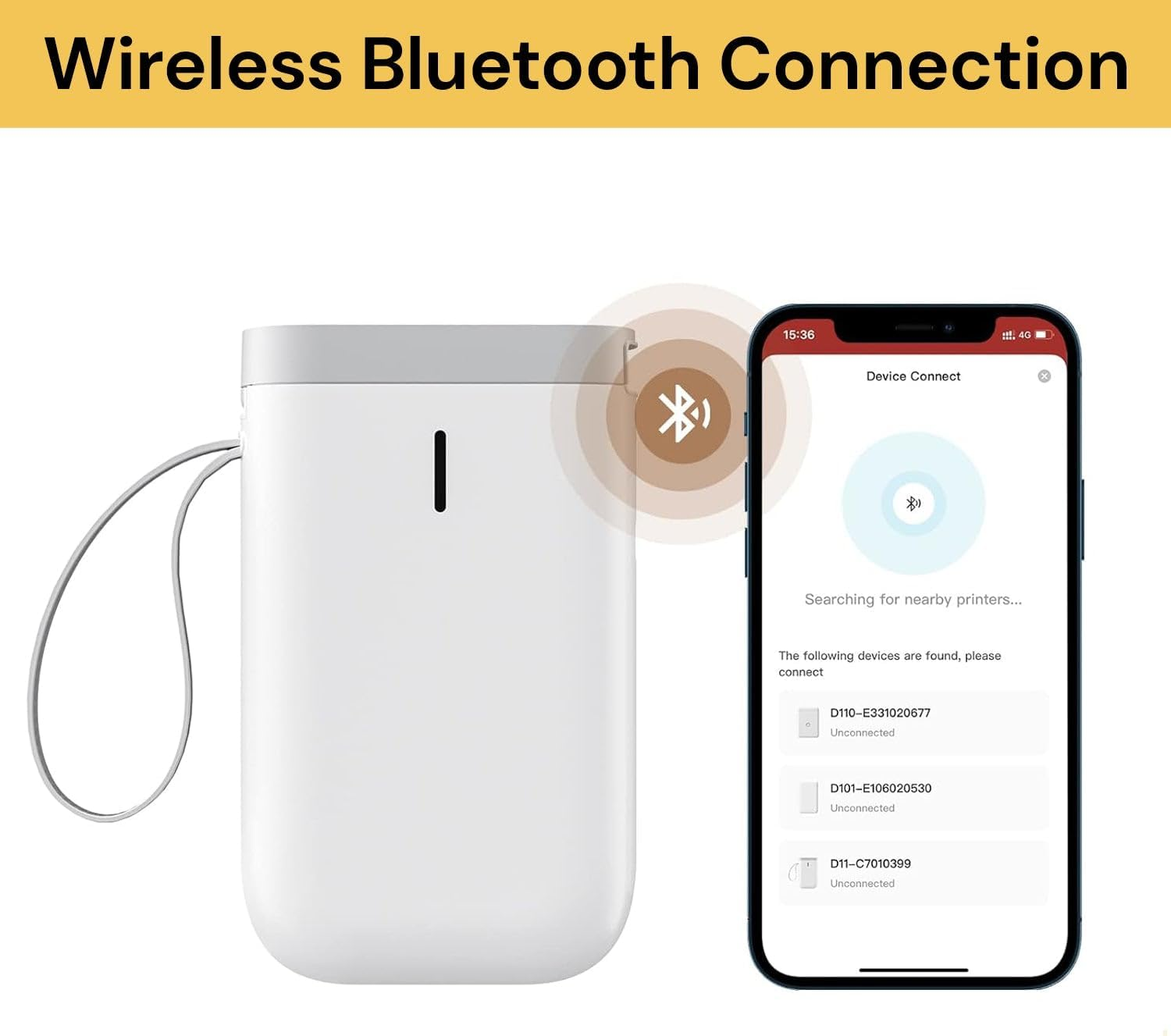 EZONEDEAL Label Maker, Bluetooth Portable Label Printer, Easy to Use for Office, Home, Business, Wireless Mini Label Makers with Multiple Templates for Organizing, Label Printer image number 3