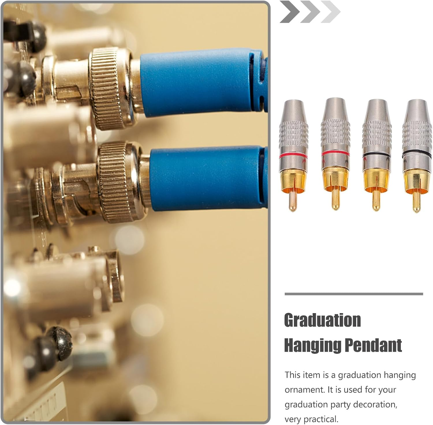 GAROZATION Speaker Plug Audio Plug Gold Plated Professional 4Pcs Male Connector for Home Theater Speaker Systems Audio Equipment image number 6