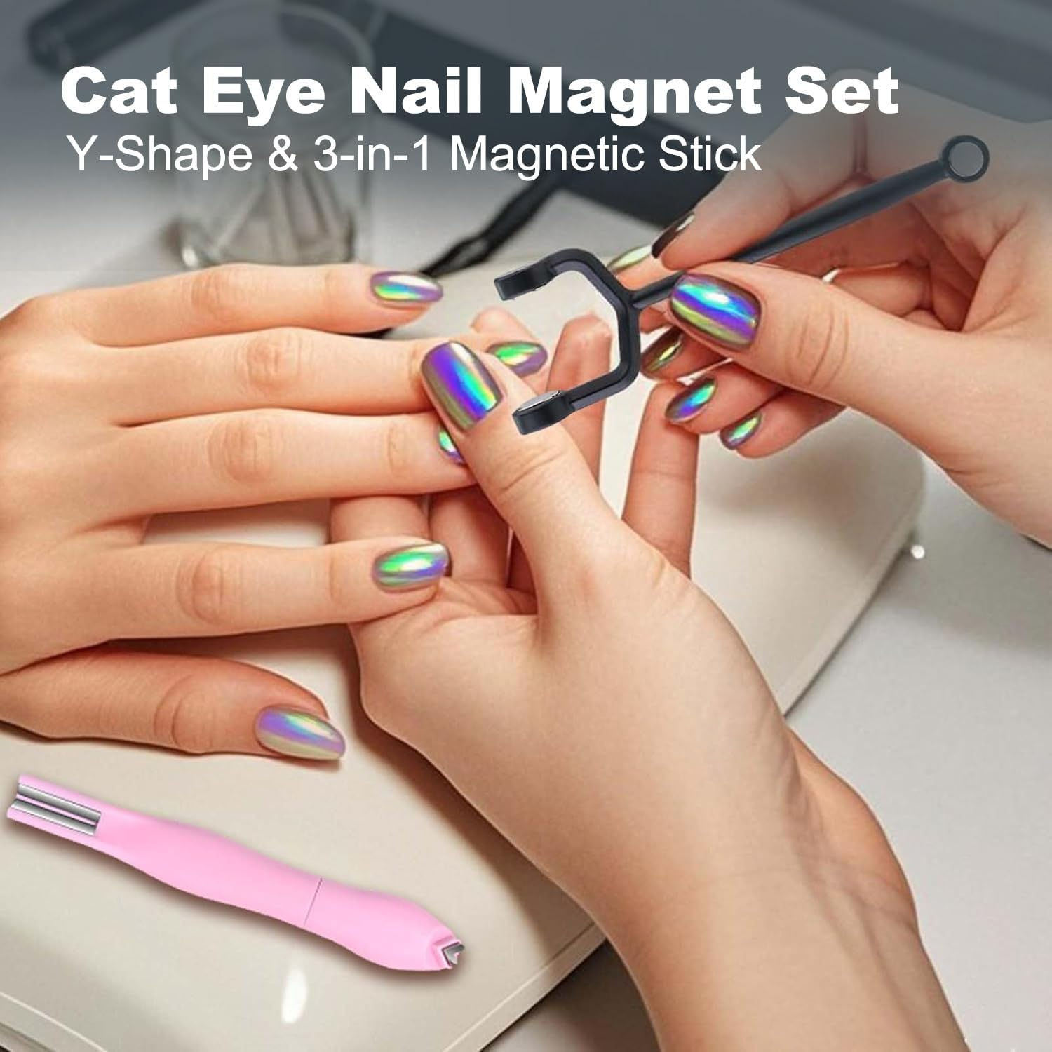 Cat Eye Nail Magnet Set &ndash; Y-Shape & 3-In-1 Magnetic Stick for Stunning DIY Cat Eye Designs. Perfect for Home, Office, Salon, or Gift &ndash; Ideal for Women & Girls. Create Salon-Worthy Nails Easily image number 6