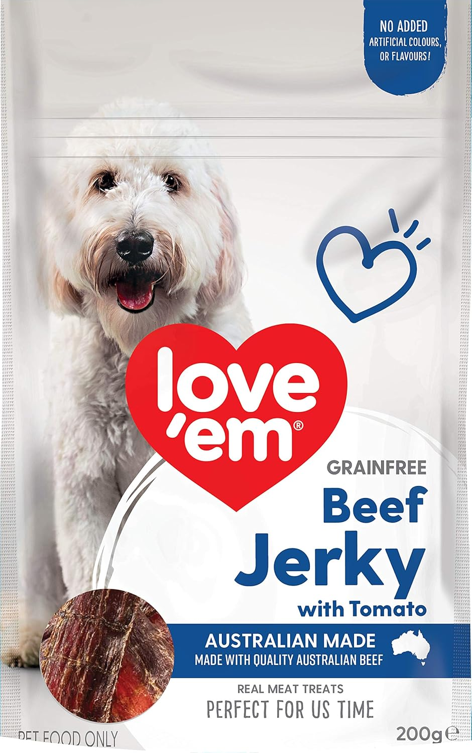 Love'Em Grain Free Dog Treats Beef Jerky with Tomato 1.2Kg (200G X 6 Pack) image number 6
