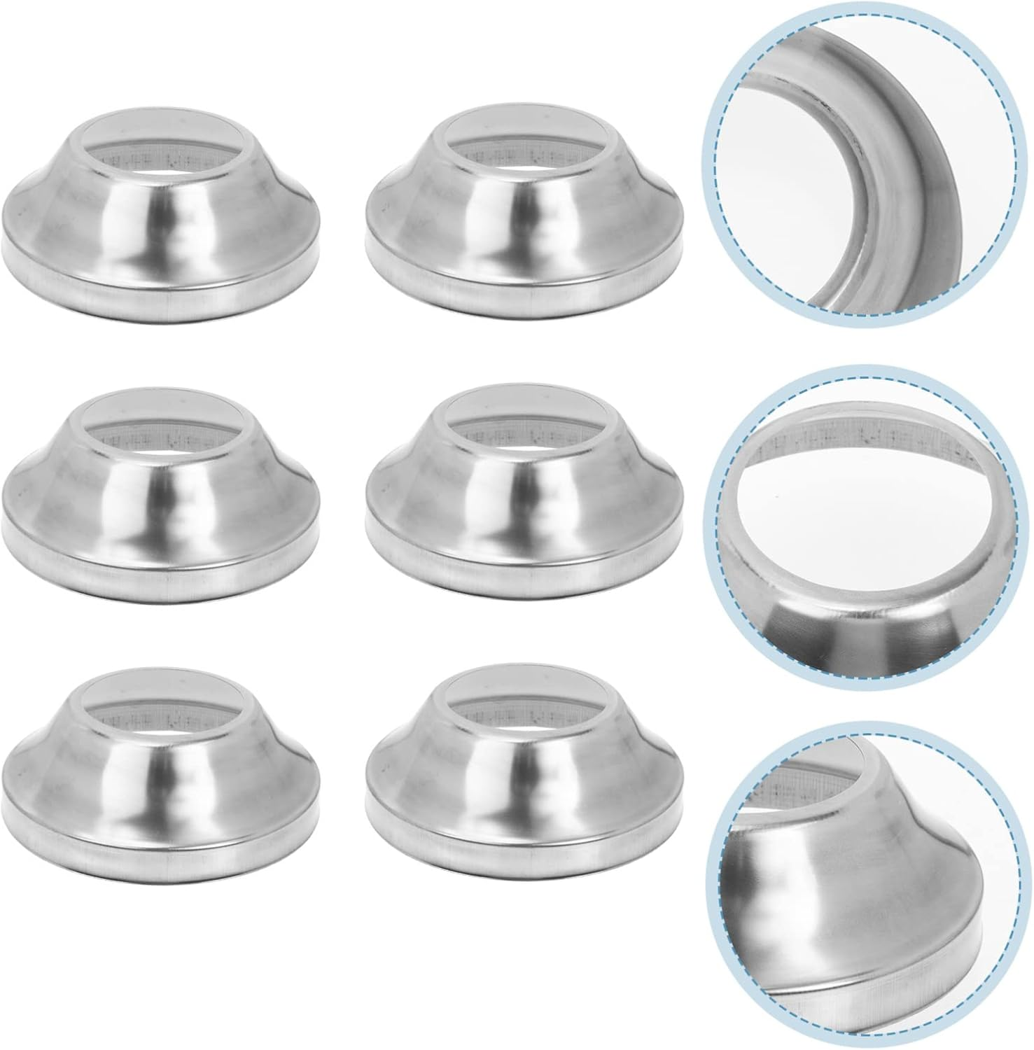 Homoyoyo 6Pcs Railing Support Post Base Trim Bracket Post Skirt round Tube Anchor image number 6