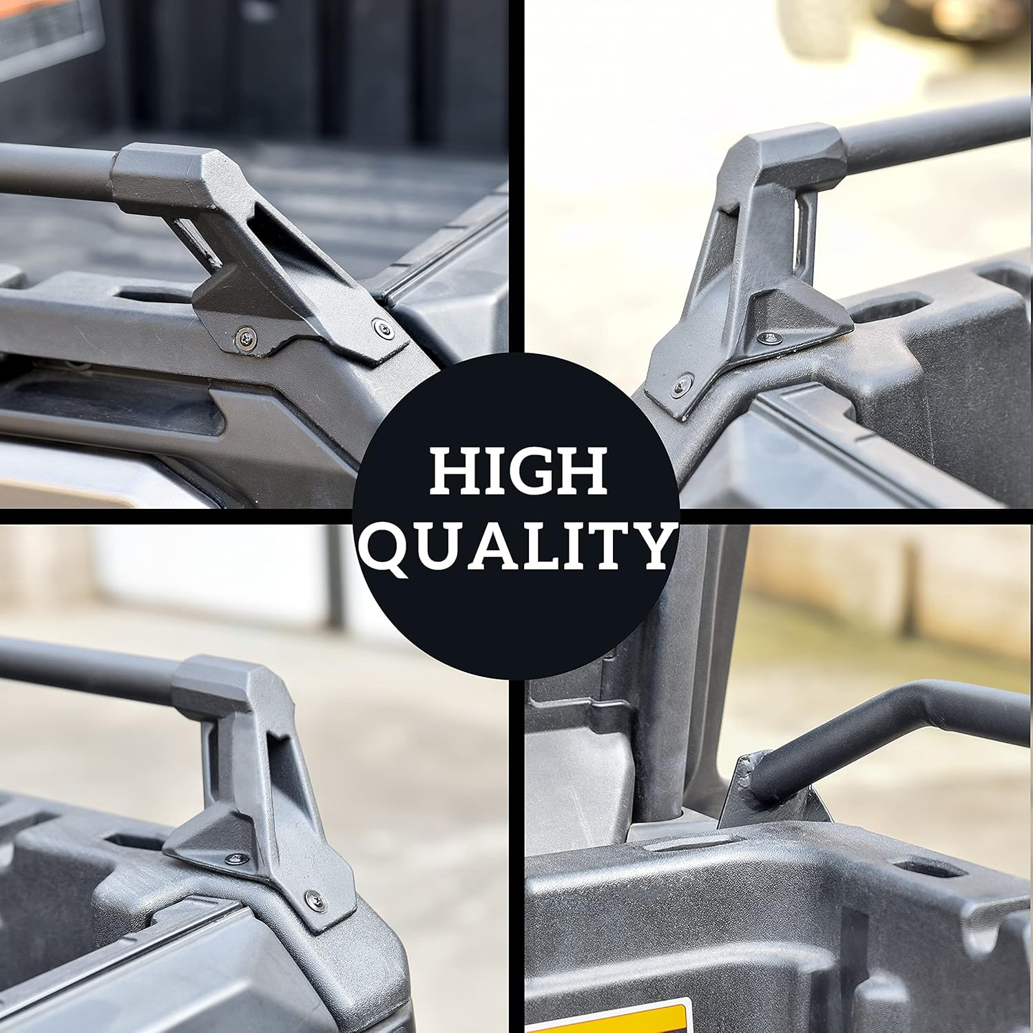 SAUTVS Cargo Bed Rails for Defender, Heavy Duty Combined Cargo Box Side Rails Kit for Can-Am Defender HD5 / HD8 / HD10 / MAX 2016-2023 Accessories (Replace #715003444)