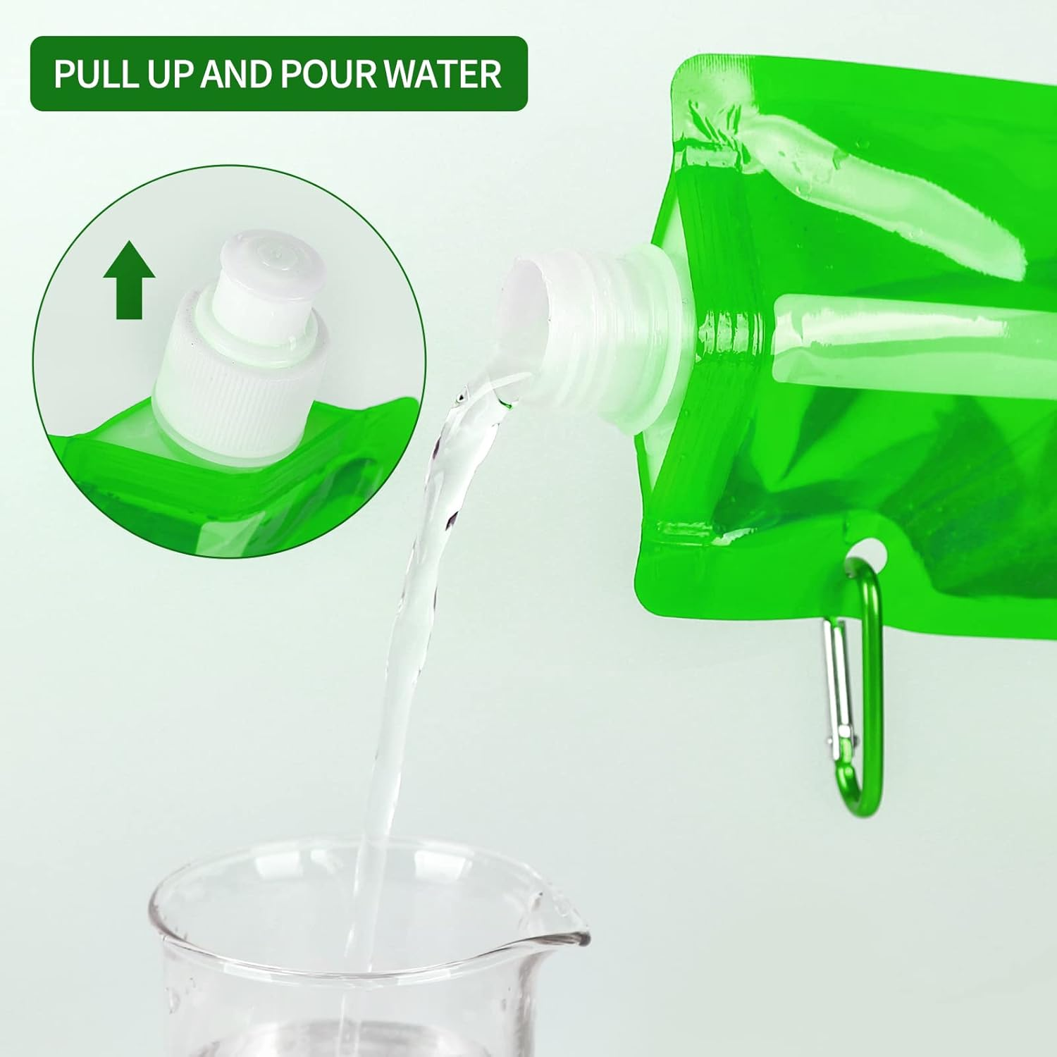 GLAITC Foldable Water Bottle,6 Colors Collapsible Water Bottle Reusable Drinking Water Bottle Plastic Water Bag Reusable Drinking Water Bags with Clip for Outdoor Indoor Sports,Biking,Hiking,Travel