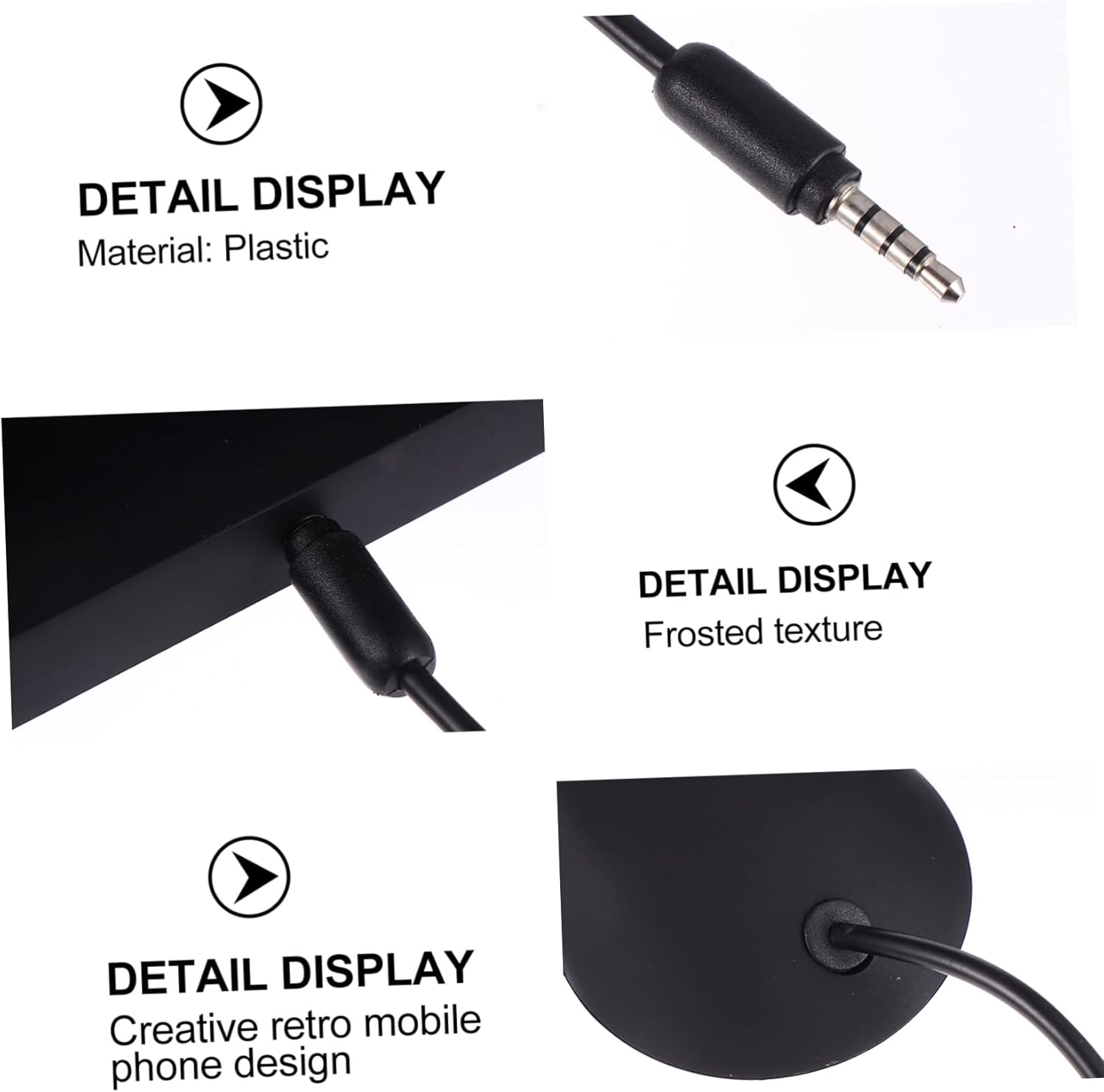 Uonlytech Retro Earphones for Cellphone Computer Tablet Microphone Black Creative Design for Retro Phone Handset Use at Home Office image number 5