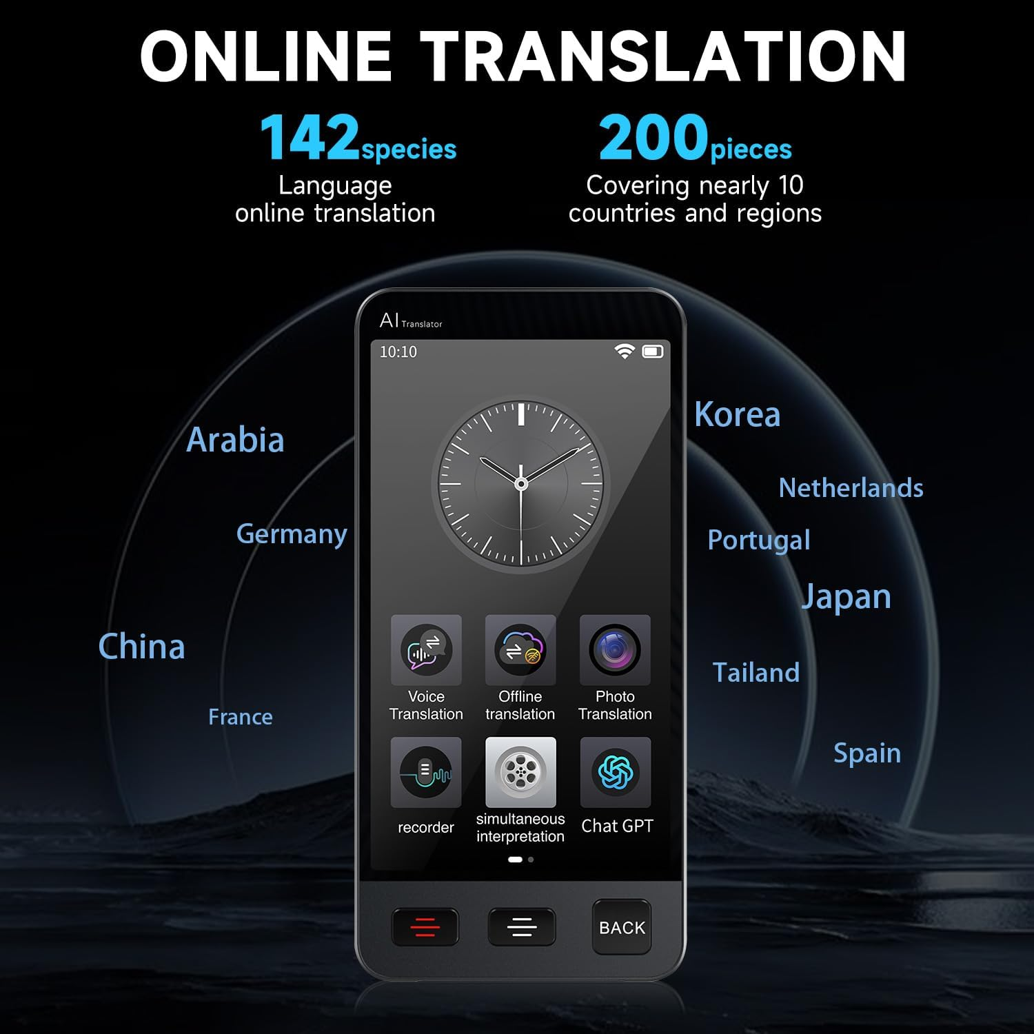 Office Language Translator Device, M80 Instant Translation with 142 Languages, Portable Online/Offline Two Way Real-Time Voice/Photo Translator for Business Learning Travel image number 2