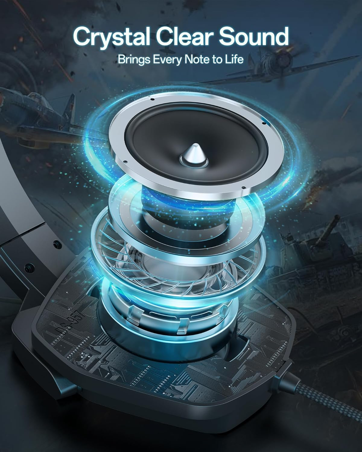 NUBWO N16 Gaming Headsets for Xbox, PS5, PS4, PC, NS, Mac - over Ear Headphones with Microphone, Stereo Sound, Wired Xbox Headet with 3.5Mm Audio Jack image number 3