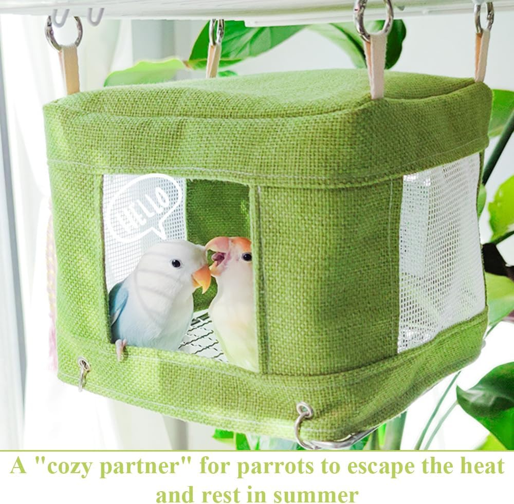 Cool Bird'S Nest,Hanging Hammock Tent,Summer Breathable Bottom Mesh Mat,Pet Cave Hammock,Parrot Nest Tent Stand,Pet Supplies,For Medium Birds,Parrots image number 5