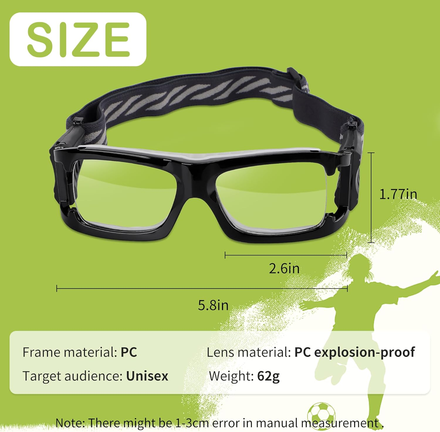 Soogree Sports Goggles Glasses Protective Safety Basketball Football Sport Glasses Men Shock Collision Adjustable Glasses image number 2