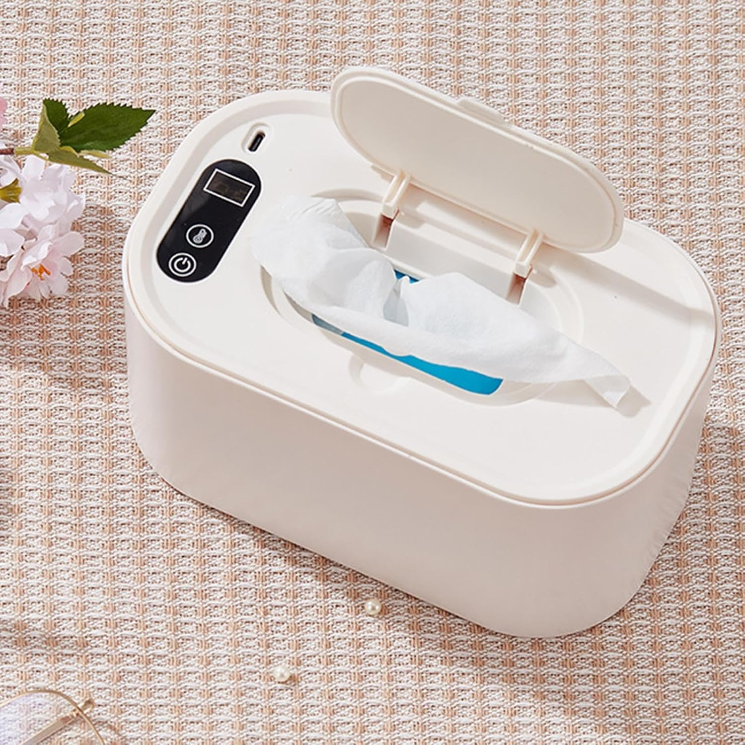 Baby Wipe Warmer - Diaper Wipe Warmer | Portable Wipe Warmer | Portable Large Capacity Wipes Dispenser USB Wipe Warmer, USB Wipe Warmer, Adjustable Wipe Heater Diaper Wipe Warmer for Car image number 5