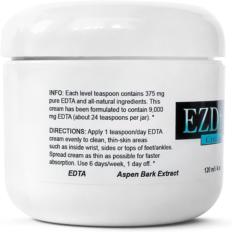Ezdtox Cream - Heavy Metal EDTA Detox - 1 Month Supply - 4 Oz. Jar image number 1