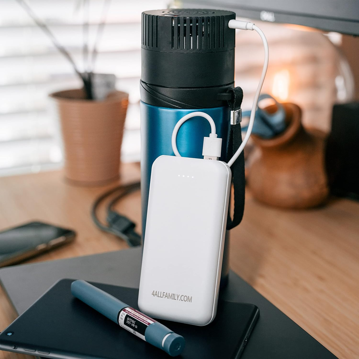 4ALLFAMILY 20000Mah Portable POWERBANK | Engineered Specifically to Fit USB Version Coolers Upgraded and Classic Medicine Cooler Travel Case | Compatible with Most Other Gadgets