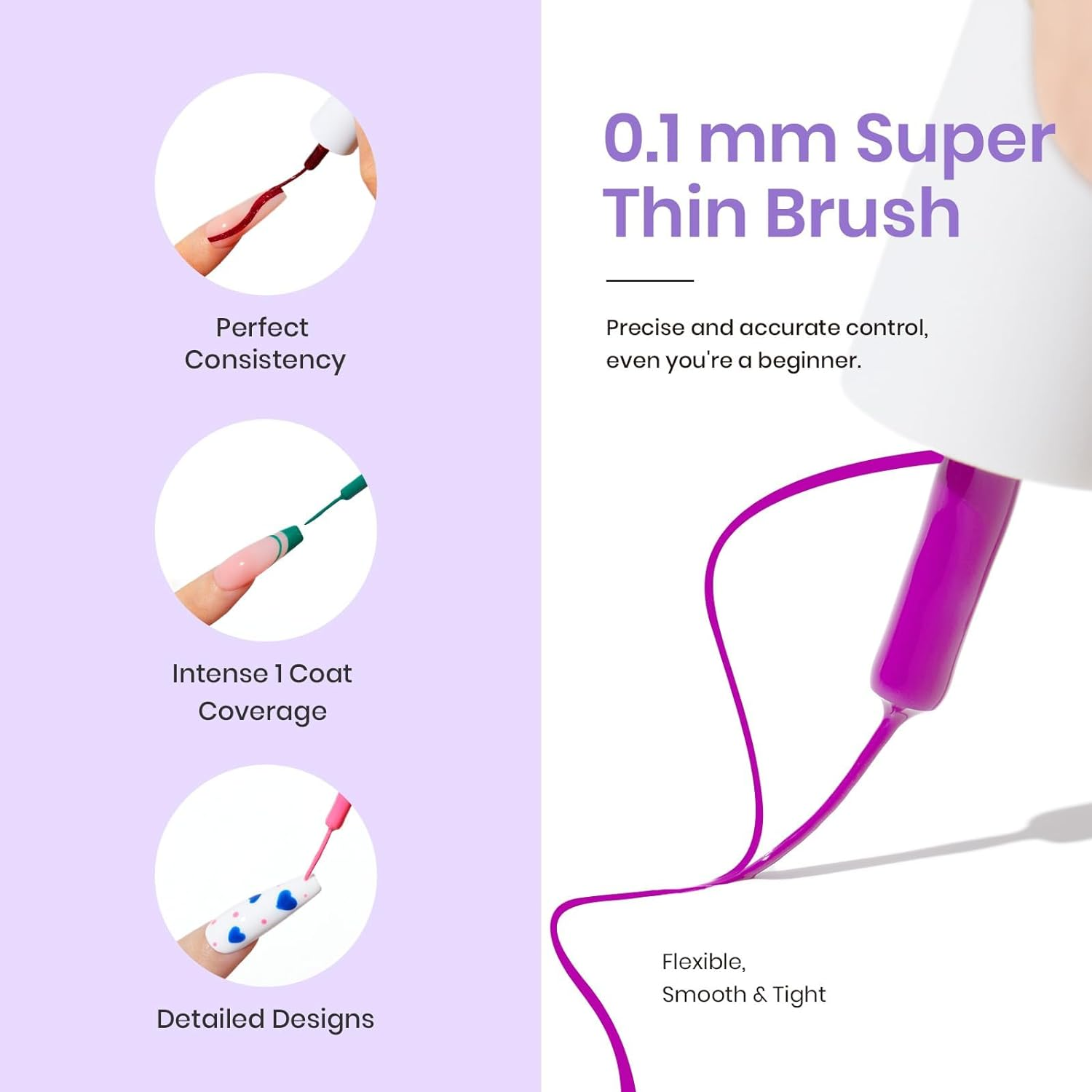 Beetles Gel Polish Gel Polish Nail Art Gel Liner Nail Polish Set 20 Colors Reflective Glitter Gel Polish Pink White Blue Brown Gel Nail Polish Soak off UV Gel Built Thin Nail Brush in Bottle Women image number 5