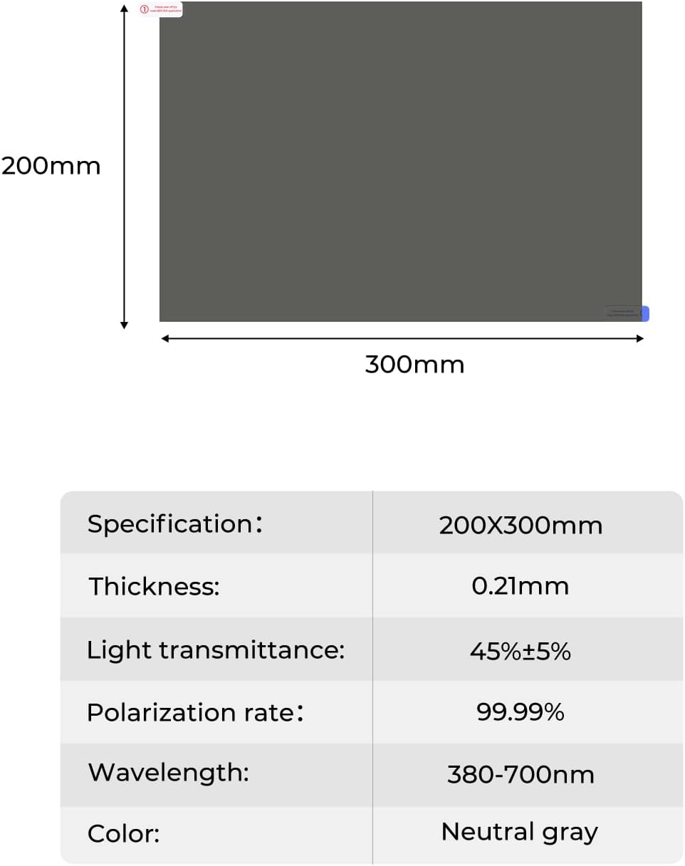 K&F Concept Linear Polarizing Film A4 Polarized Film 20X30Cm Sheets Optical for Screen Educational Physics image number 5