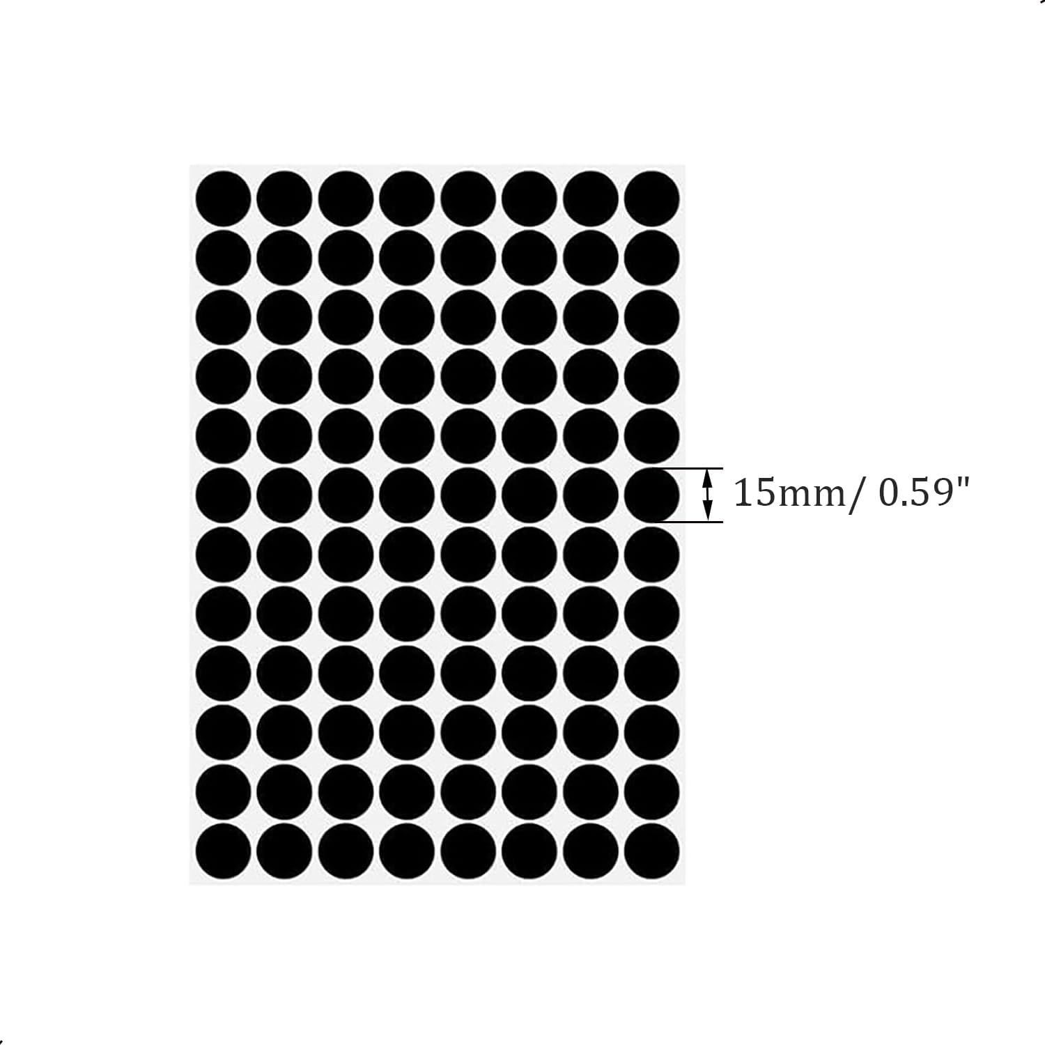 Self-Adhesive Screw Hole Stickers,2-Table 96 in 1 Self-Adhesive Screw Covers Caps Dustproof Sticker 15Mm Black image number 6