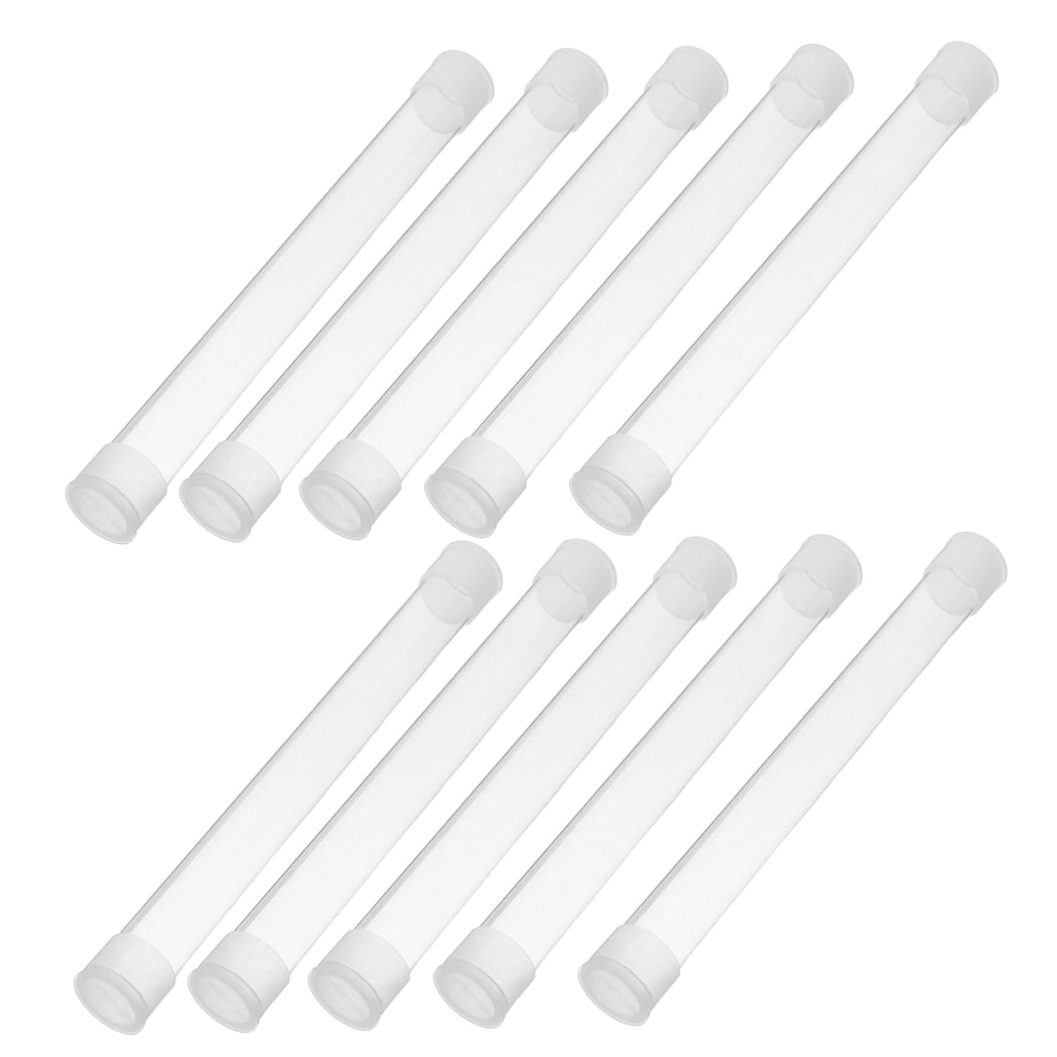 10Pcs Thermometer Protective Case Transparent Plastic Storage Tube Compact Needle Organizer Portable for Travel Home Clinic Safety image number 5