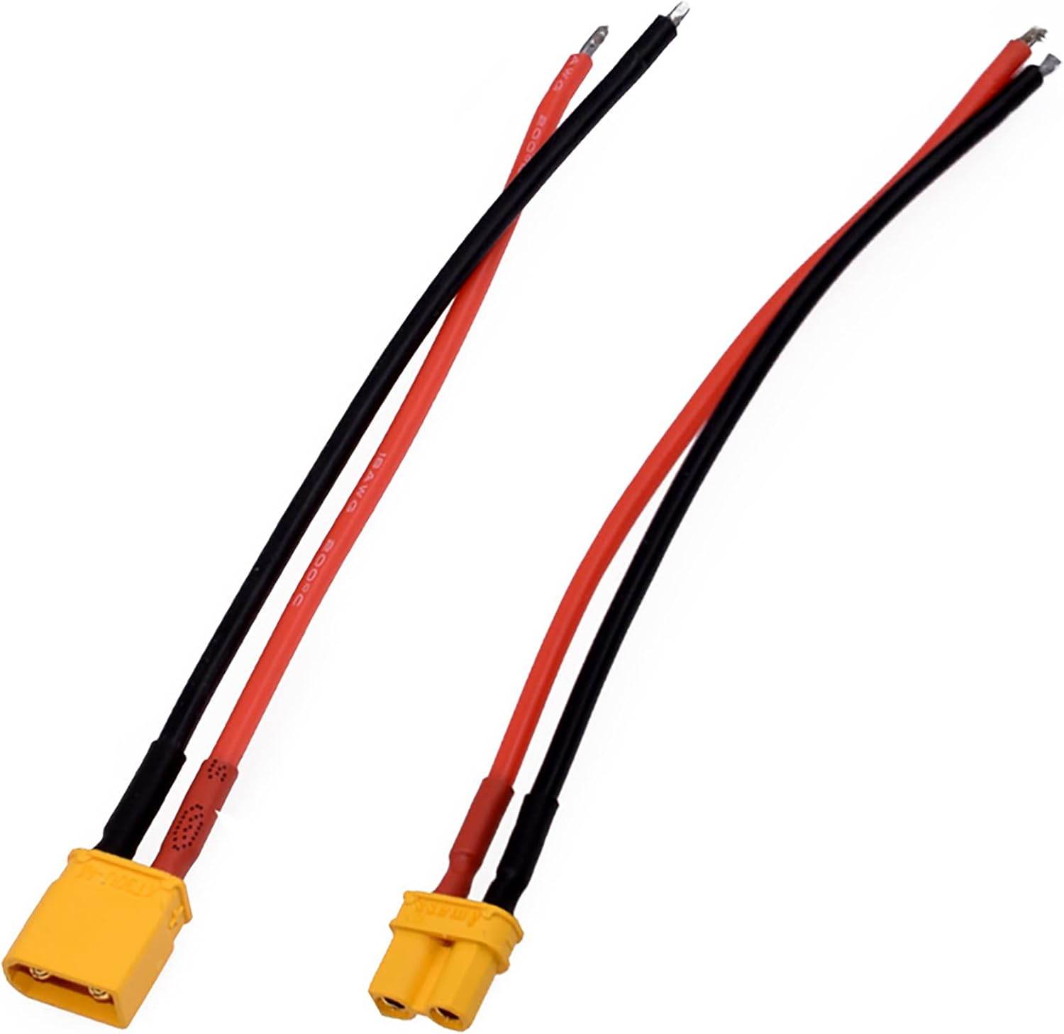 Tunghey 2Pack 20AWG XT30 Pigtails XT30 Connector with Wire 150Mm Silicon Wire XT 30 Plug Male and Female Connector for RC Lipo Battery FPV Racing Drone image number 3