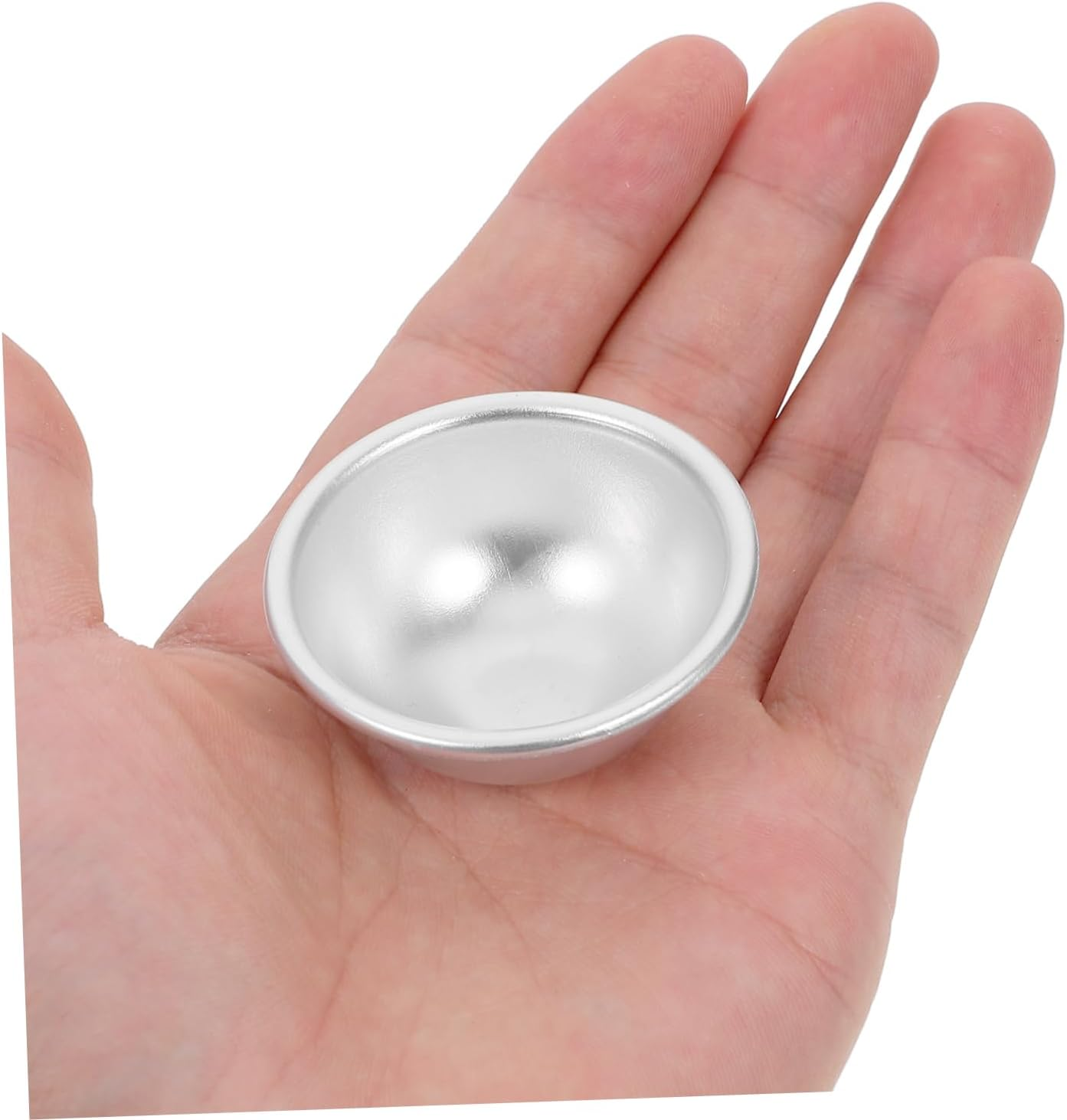 KONTONTY 4Pcs Aluminum Bath Bomb Molds DIY Cake Pans Hemisphere Pans Ball Molds Non-Stick Light Easy to Use for Small to Large Bath Bombs Food Crafting image number 4