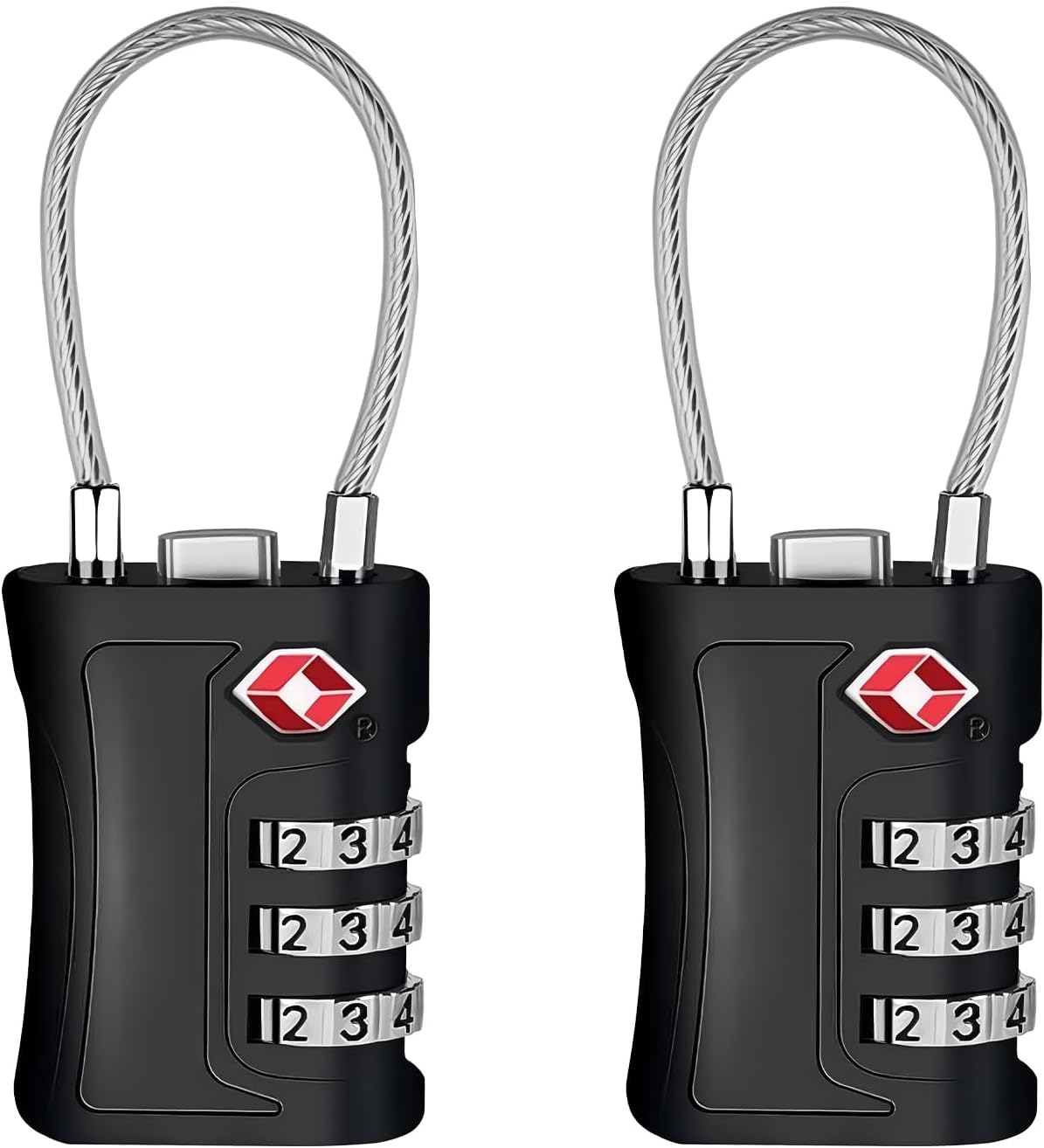 2 Pack TSA Approved Luggage Locks, Travel Code Lock for Suitcases, Resettable Code Lock for Suitcase, Toolbox, Bike, Backpack, Bag, Gym, Locker, Travel Essentials (Black) image number 3