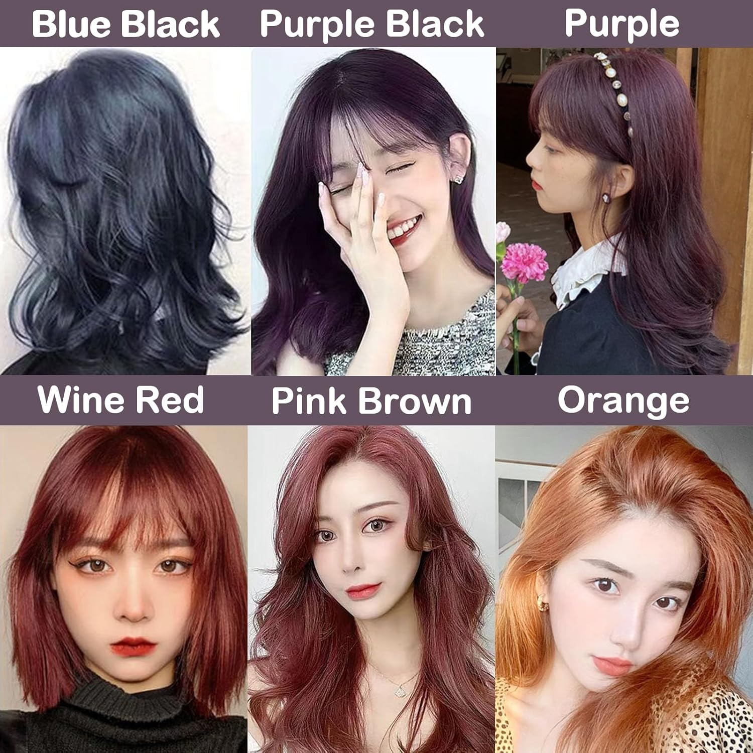 Shoupin Color, No Bleaching Hair Nourishing Coloring Hair Dye, Ammonia Free Hair Color for Women and Men, Hair Dye Permanent for Dark Hair without Bleach (Brown) - Blue Black image number 6
