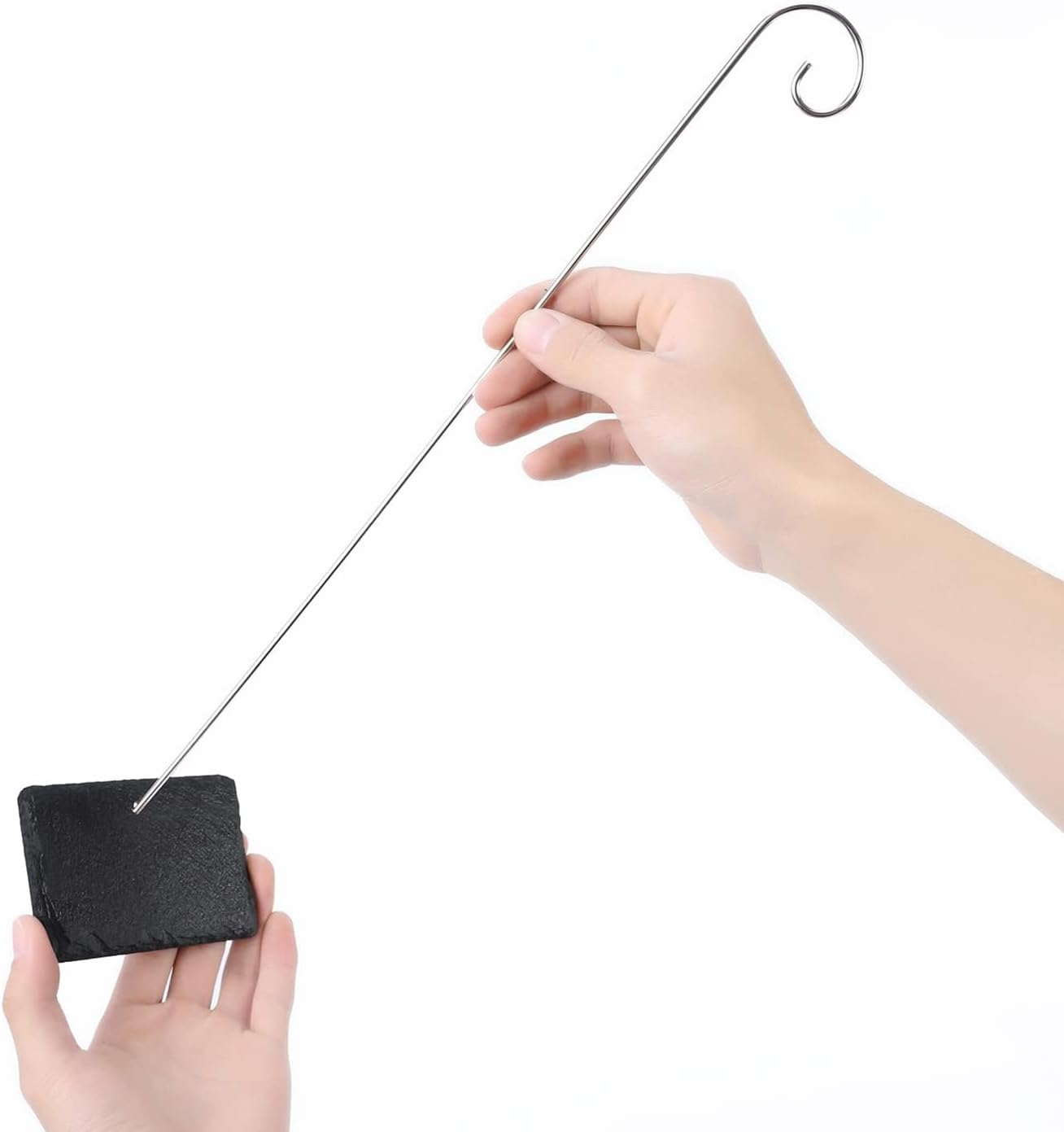 20 Pcs Silver 20Cm Plant Label Hooks Garden Markers Stake Plant Label Holder Plant Label Hanger Garden Plant Sign Stake Rustproof Deformed Garden Plant Sign Hooks Hanging Rods for Flower Planter image number 6