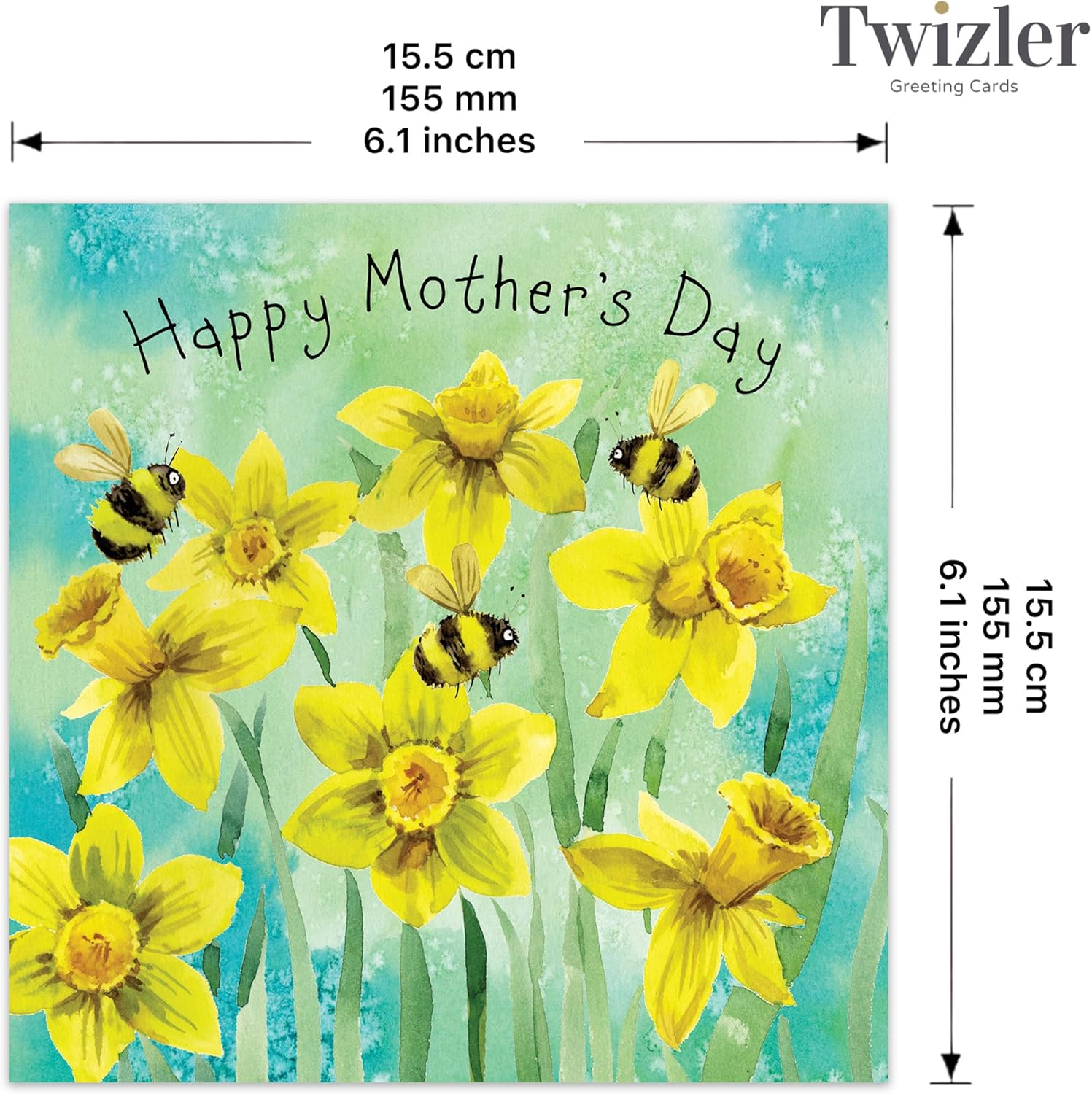 Twizler Mother'S Day Card for Mum - Daffodils - Happy Mothers Day Card from Son or Daughter - Mothering Sunday - Cute Mummy Mothersday image number 3