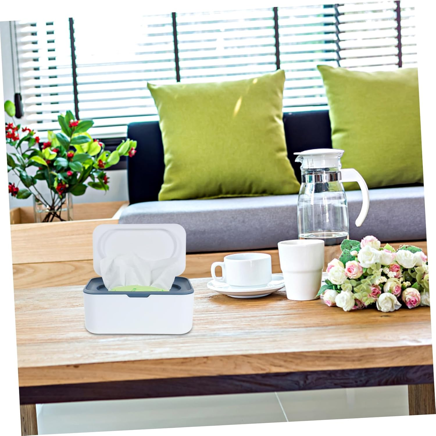 Large Capacity Plastic Wipes Dispenser Tissue Box Refillable Wipe Holder for Bathroom for Diaper Bag Tissue Box Dispenser image number 2