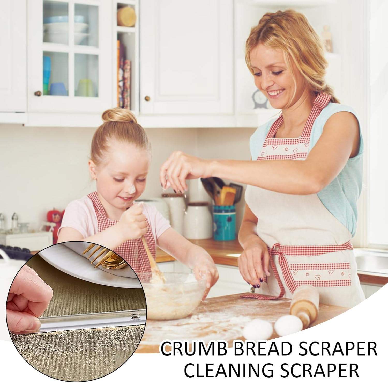 Crumb Remover, Stainless Steel, Curved Edge, Table Brush, Crumb Brush, Table Sweeper, Clip - Accessories for Cleaning Tablecloths, Shovel for Food Leftovers - Compact Aid for Dining Tables (2 Pieces) image number 2