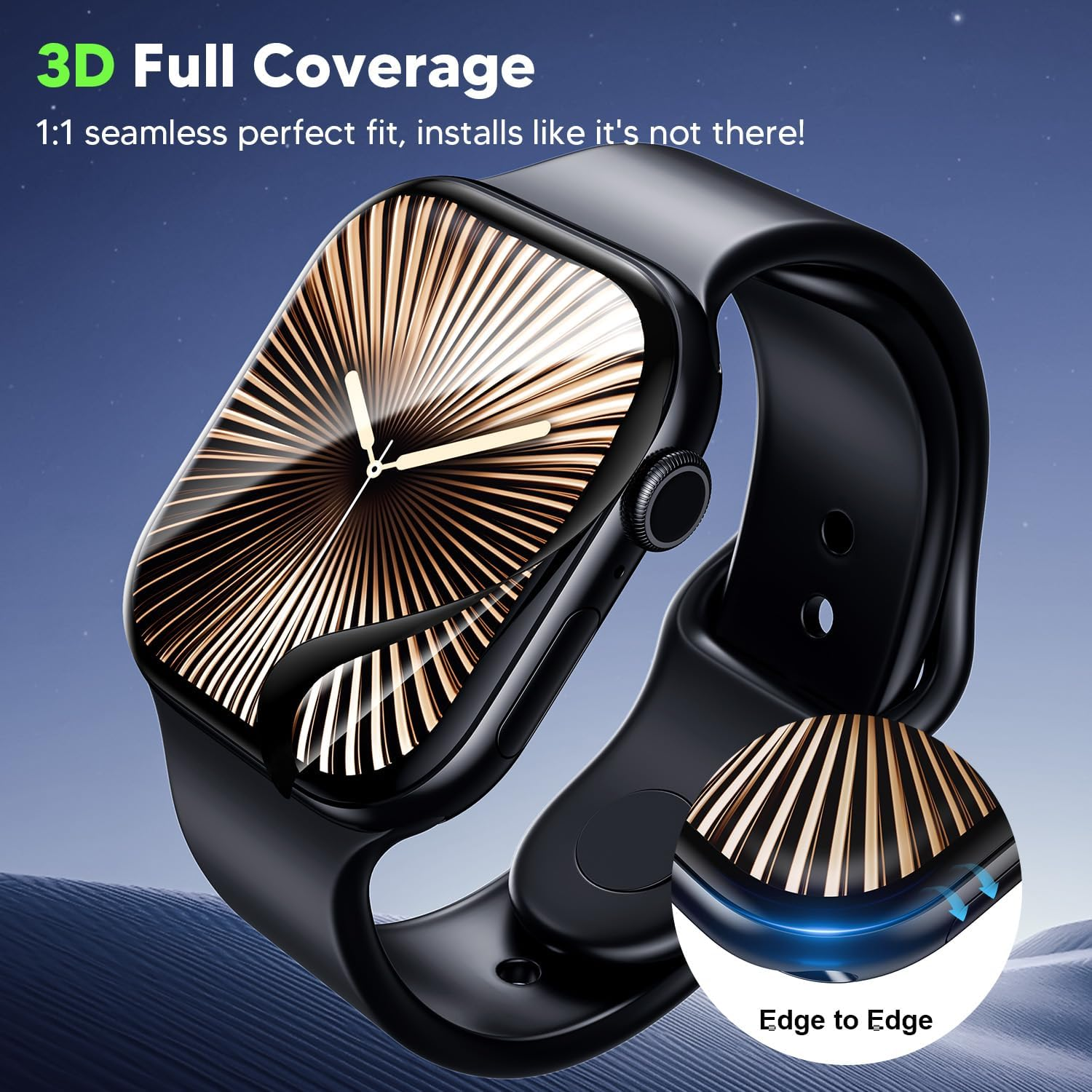 WSKEN 4 Pack Screen Protector for Apple Watch Series 11/10 46Mm - [100％ Zero Bubble][Auto Align Box][Flexible TPU Film - No Glass] HD Full Coverage for Iwatch Cover Accessories image number 4