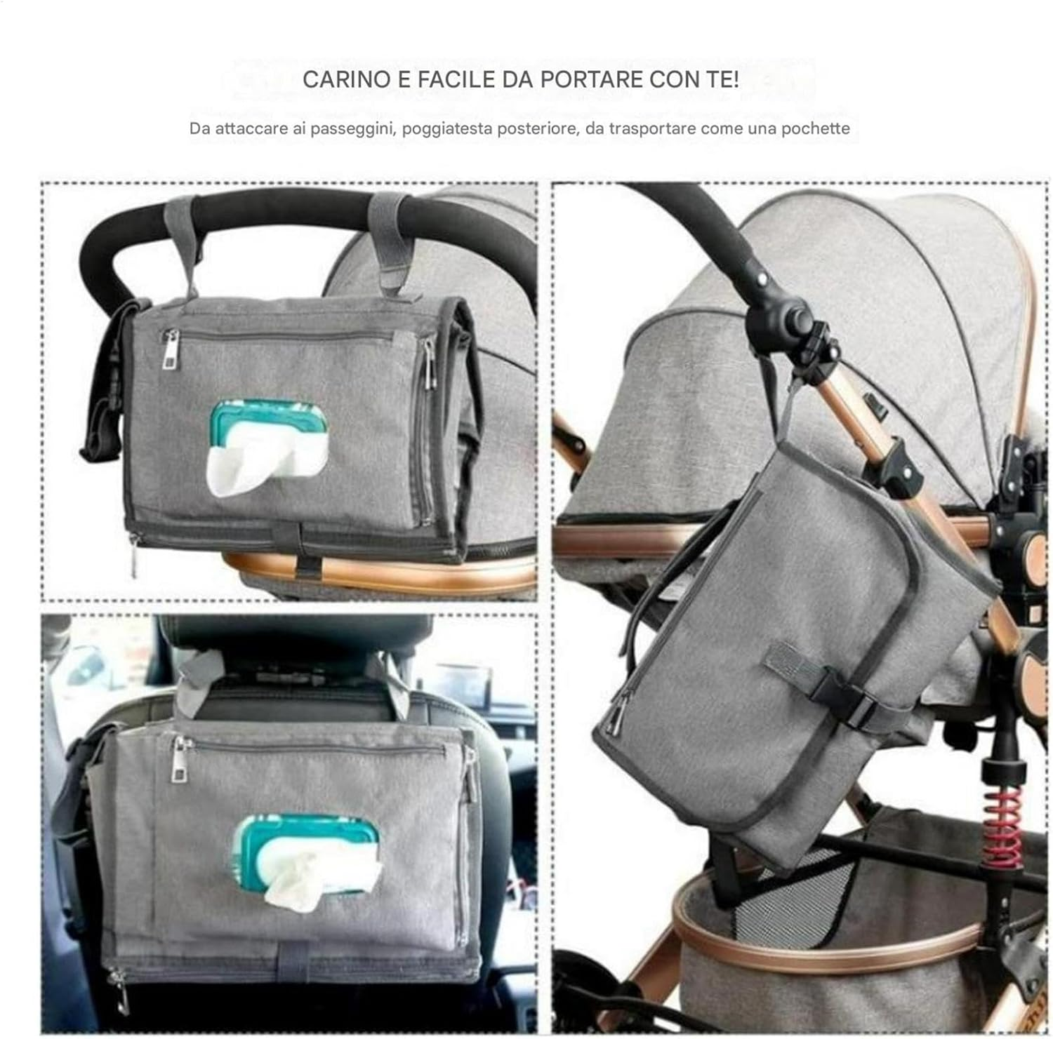 Portable Changing Pad, Waterproof Diaper Mat with Multiple Pockets, Compact and Reusable Changing Station for Girls and Boys, Perfect for Travel, Outdoor, and Diapering Needs image number 1