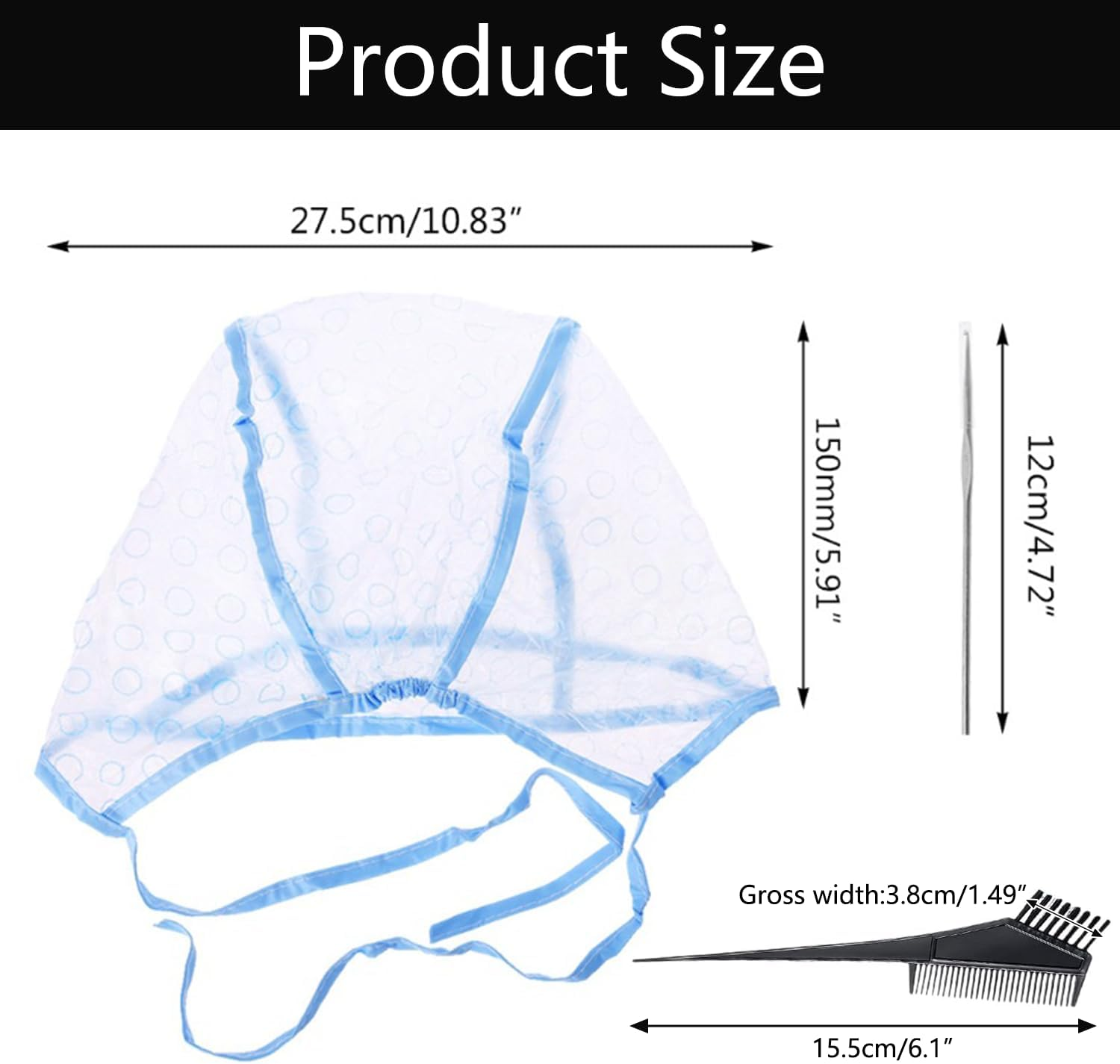 3 Sets Highlight Hair Coloring Kit Include Hair Coloring Brush, Hook Needles, Hair Coloring Dye Cap, for DIY Salon Hair Dye Tools, Colouring Tools & Accessories image number 5