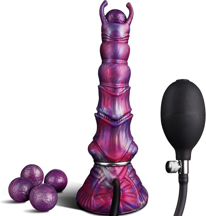 10" Monster Dildo, Fantasy Ovipositor Dildo with 4 Eggs, Big Dog Knot Squirting Ejaculating Dildos, Inflatable Dildos with Inflating Pump, Anal Adult Sex Toys for Women Men image number 1