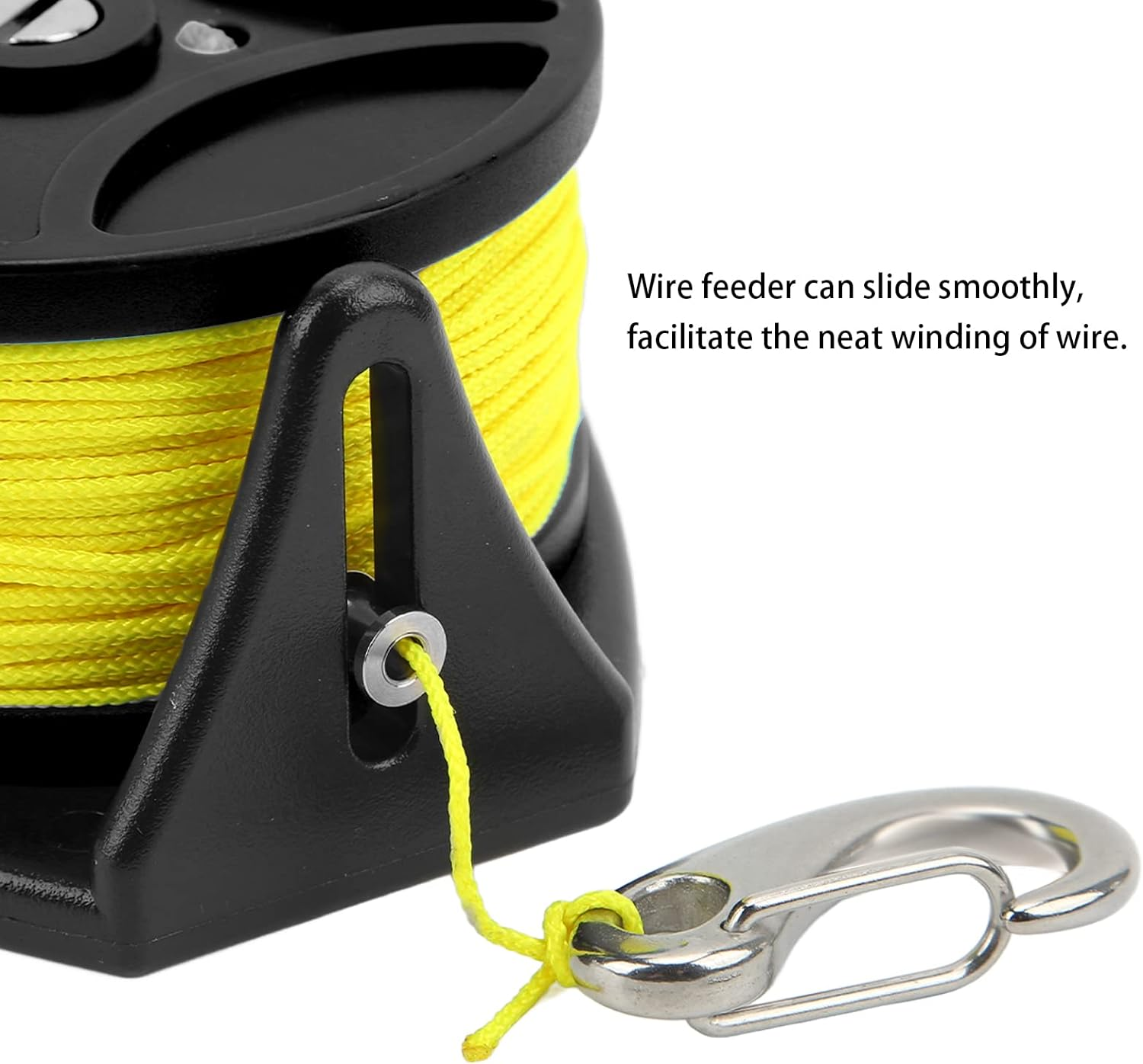 Alvinlite Dive Wreck Reel with Clip 83M Wire - Multi-Purpose Anchor Rope for Scuba Diving and Spear Fishing (Black) image number 6