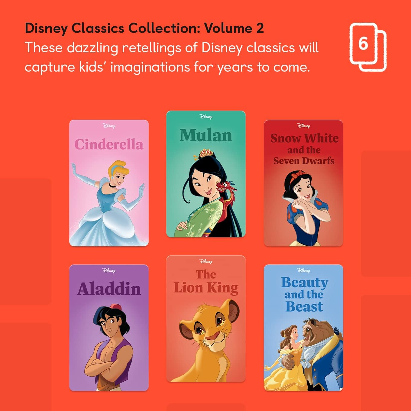 Yoto Disney Classics Collection: Vol. 2 &ndash; Kids 6 Audio Cards for Use with Player & Mini All-In-1 Audio Player, Educational Screen-Free Listening with Fun Playtime Bedtime Travel Stories, Ages 4+ image number 2