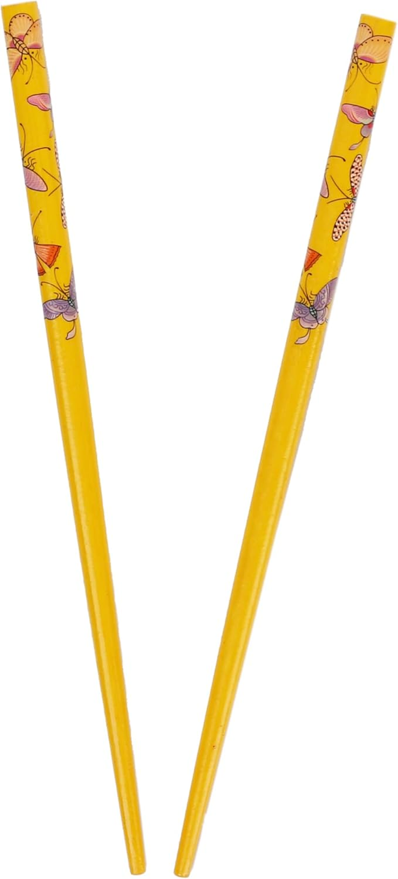 Set of 4 Hair Sticks Hair Chopsticks with Butterflies - White