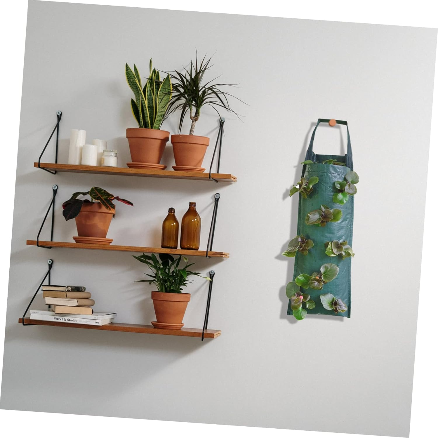 Kisangel 2Pcs Multi-Pocket Wall-Mounted Plant Bags Creative Hanging Strawberry Growth Bags for Home Gardening Breathable Pe Vertical Planting Container Design image number 5