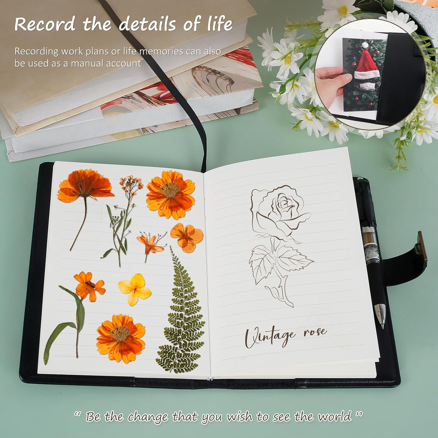 UKQRRTC PU Leather Cover Lockable Journal, Travel Journal, Vintage Locking Notebook, 224 Pages Thick Personal Locking Diary with Combination Passwords for Student Office Staff (Black) image number 3